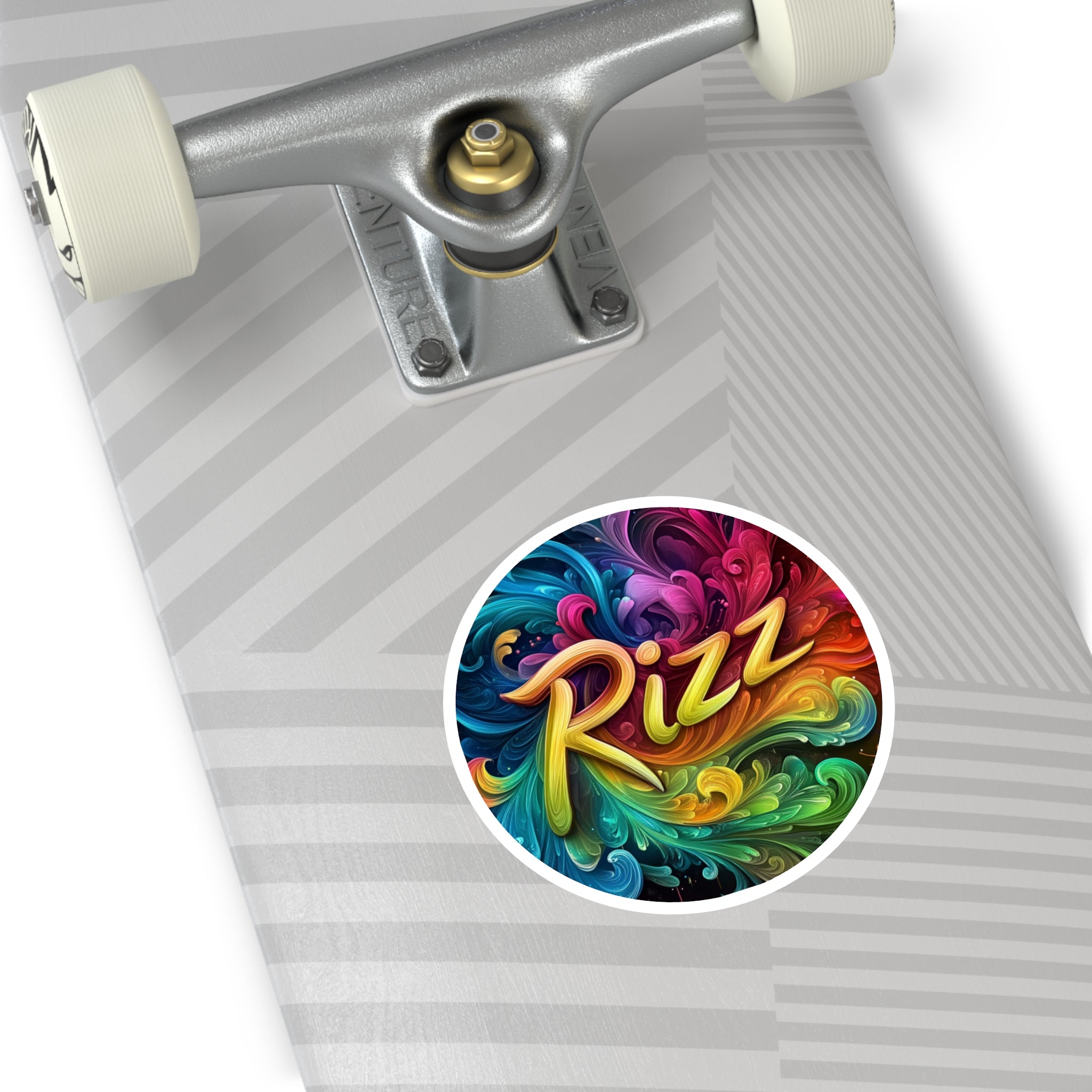 Rizz Sticker, Bold Rainbow Text, Trendy Slang Art, Fun Gift