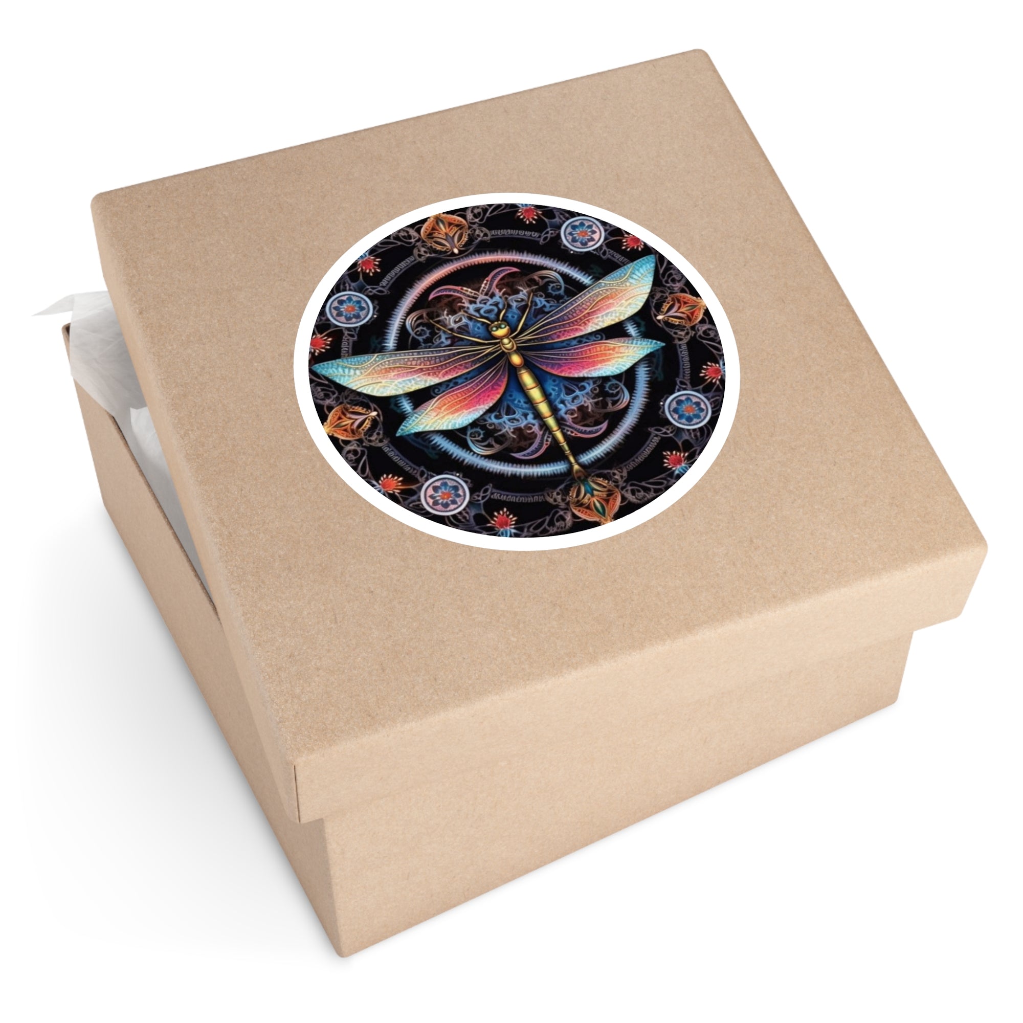 Mystic Dragonfly Sticker, Ornate Tattoo Art, Boho Design, Magical Energy