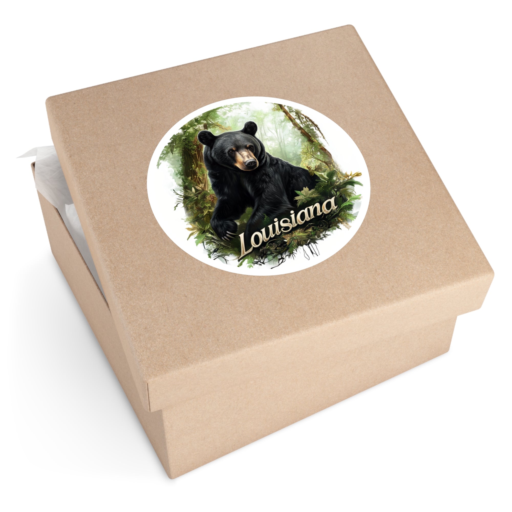 Louisiana Black Bear, Forest Wildlife Sticker, State Animal Art, Nature Design
