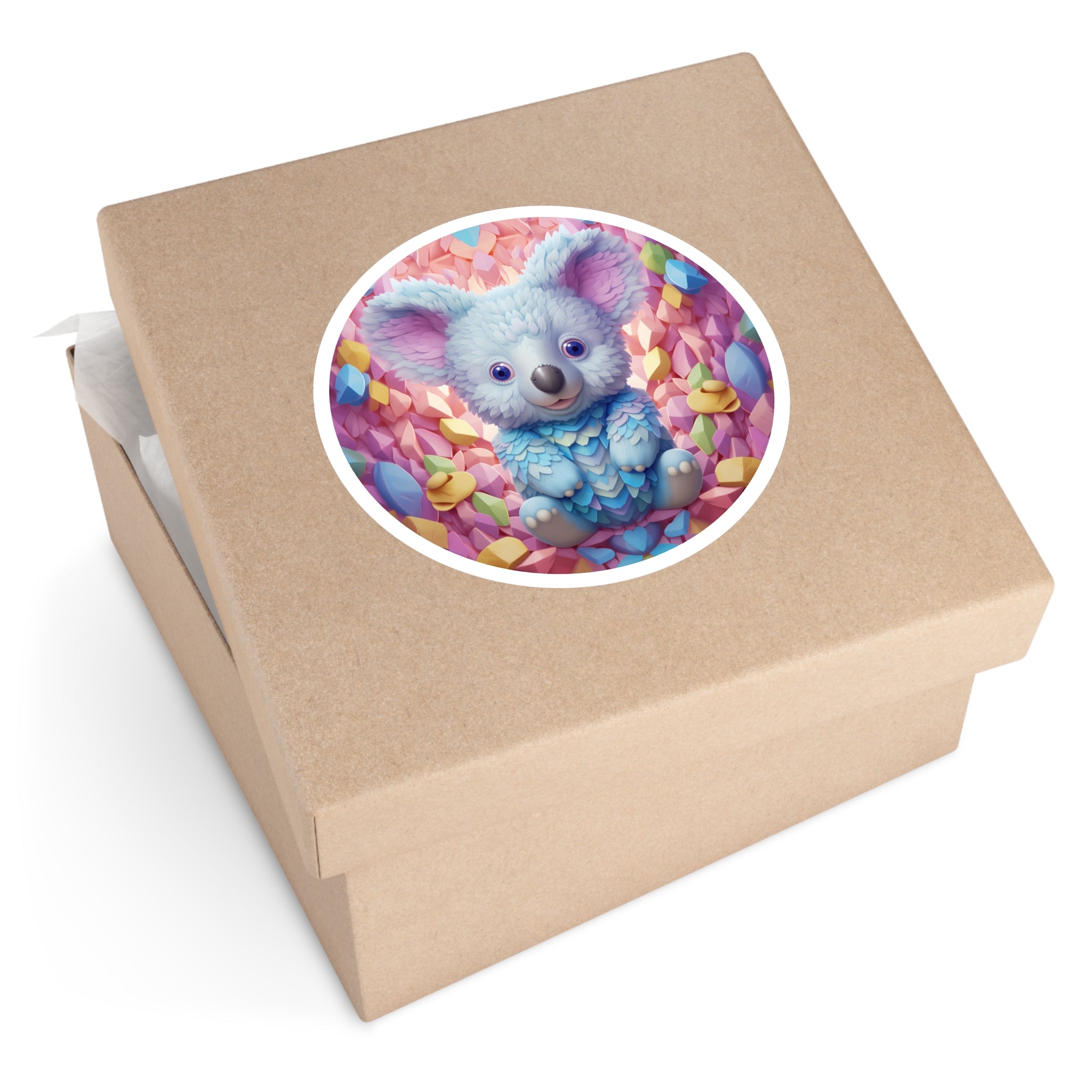 Colorful Koala, Fantasy Sticker, Cute Animal, Whimsical Art