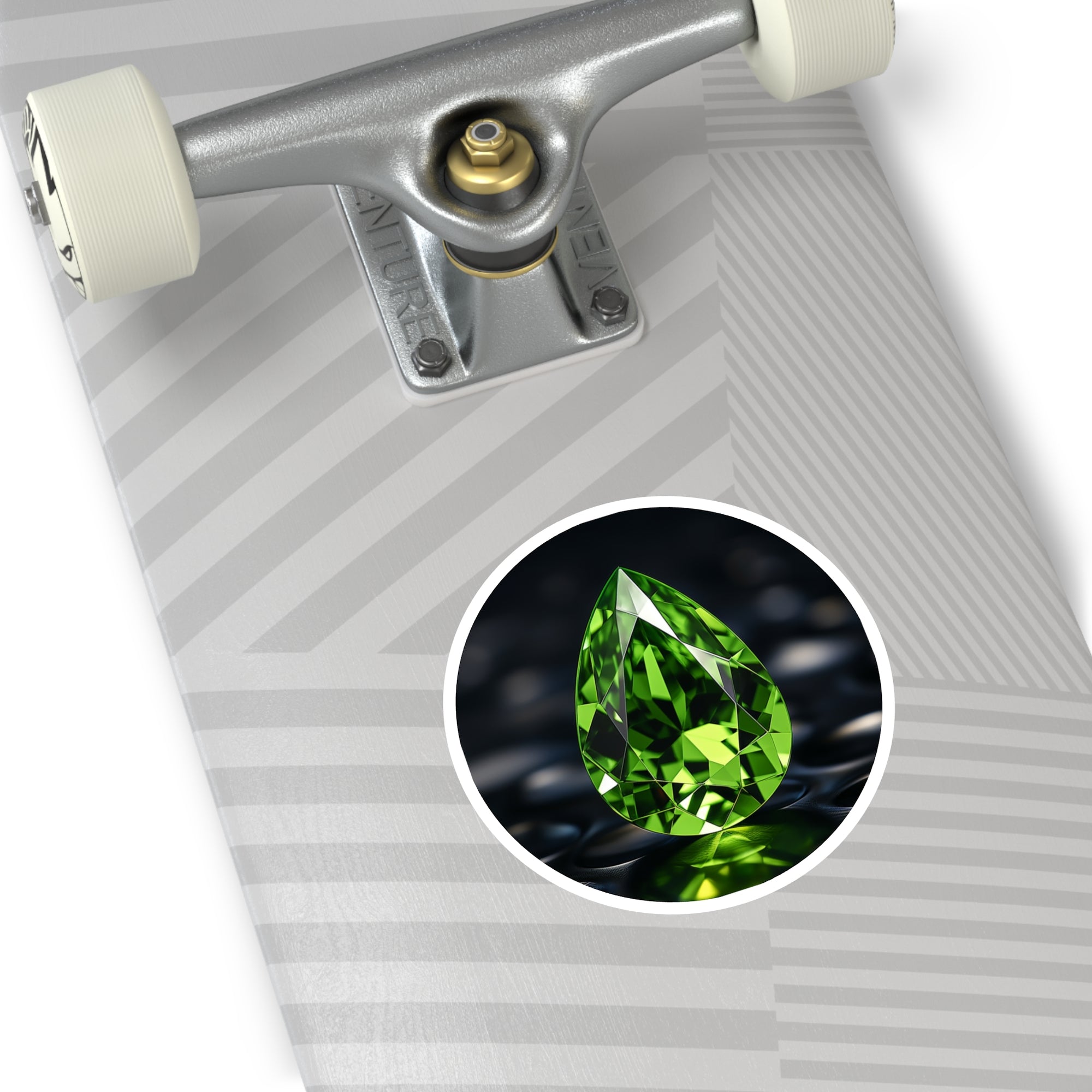 Peridot Gemstone, Realistic Gemstone Sticker, Lime Green Design, Bright Art Gift