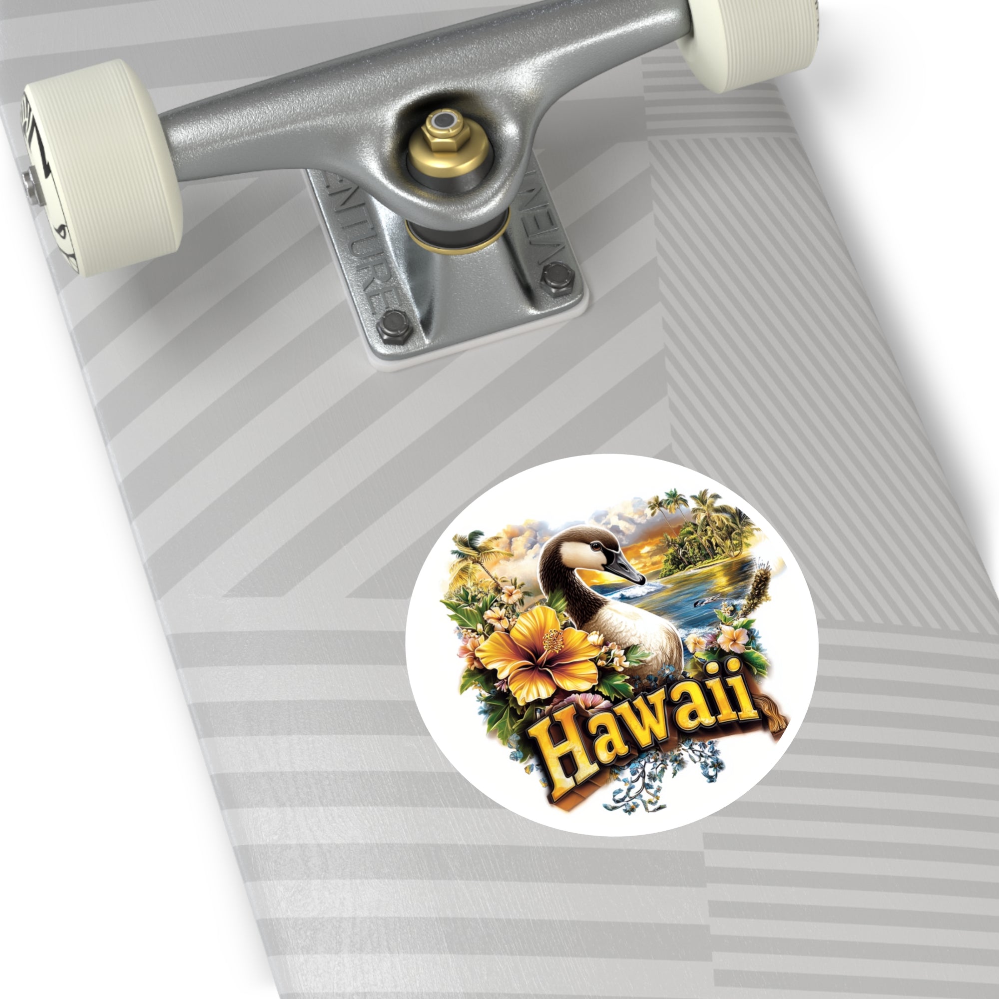 Hawaii Nene Goose Sticker, State Bird Art, Tropical Flower Design, Island Theme