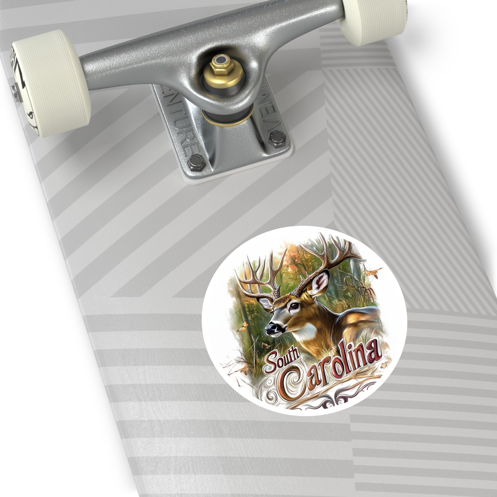 South Carolina Buck Sticker, State Animal Design, Rustic Forest Art, Nature Scene
