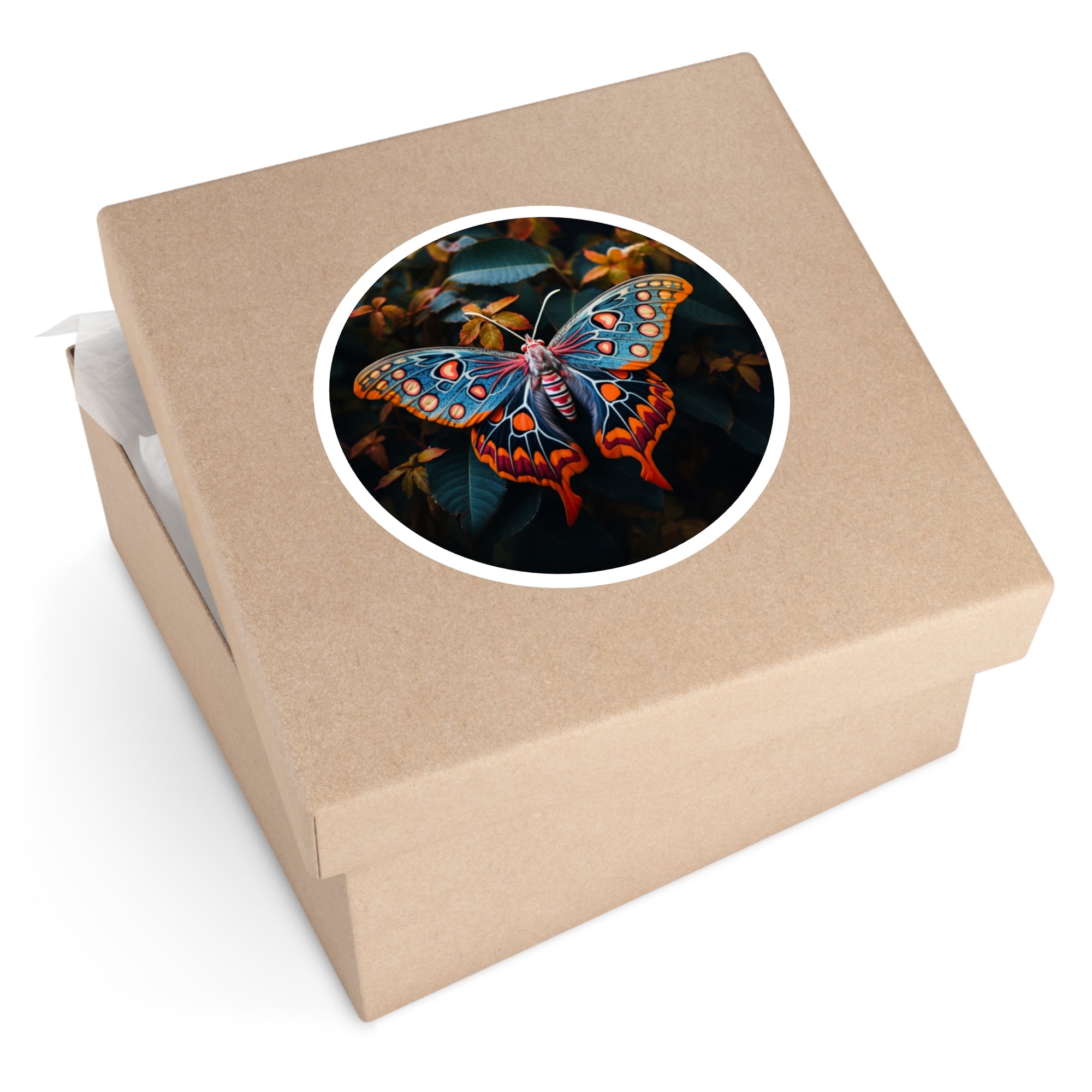 Fantasy Moth, Vibrant Wing Sticker, Laptop Decal, Artistic Nature Gift