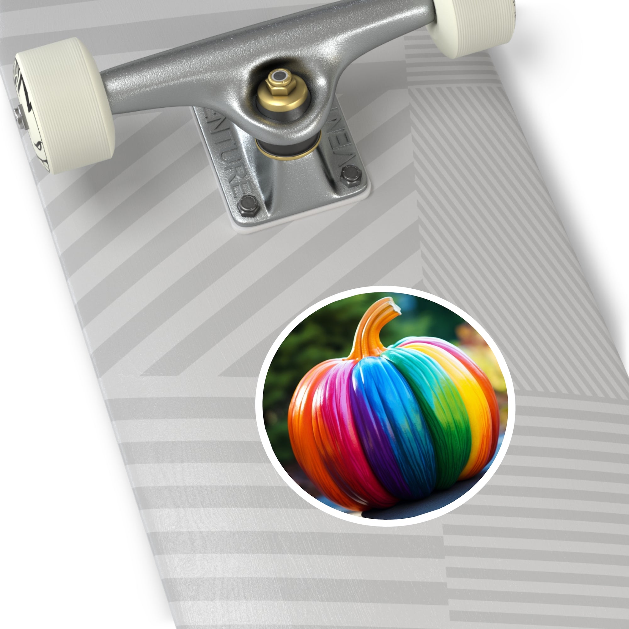 Rainbow Pumpkin Sticker, Pride Halloween Design, Colorful Fall Decor