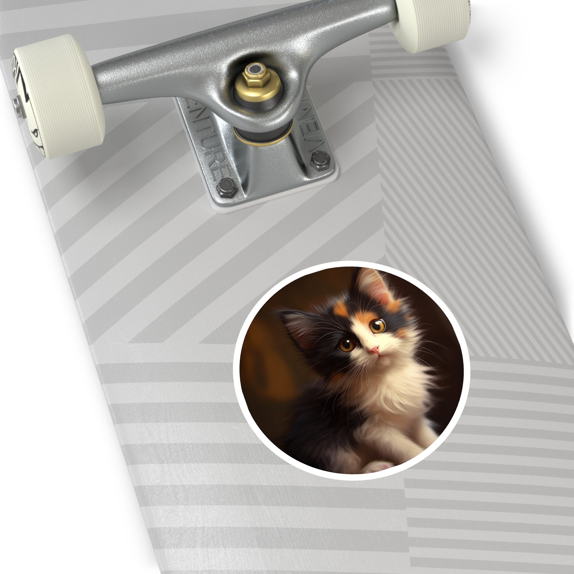 Calico Kitten, Cute Cat Sticker, Realistic Art, Whisker Charm