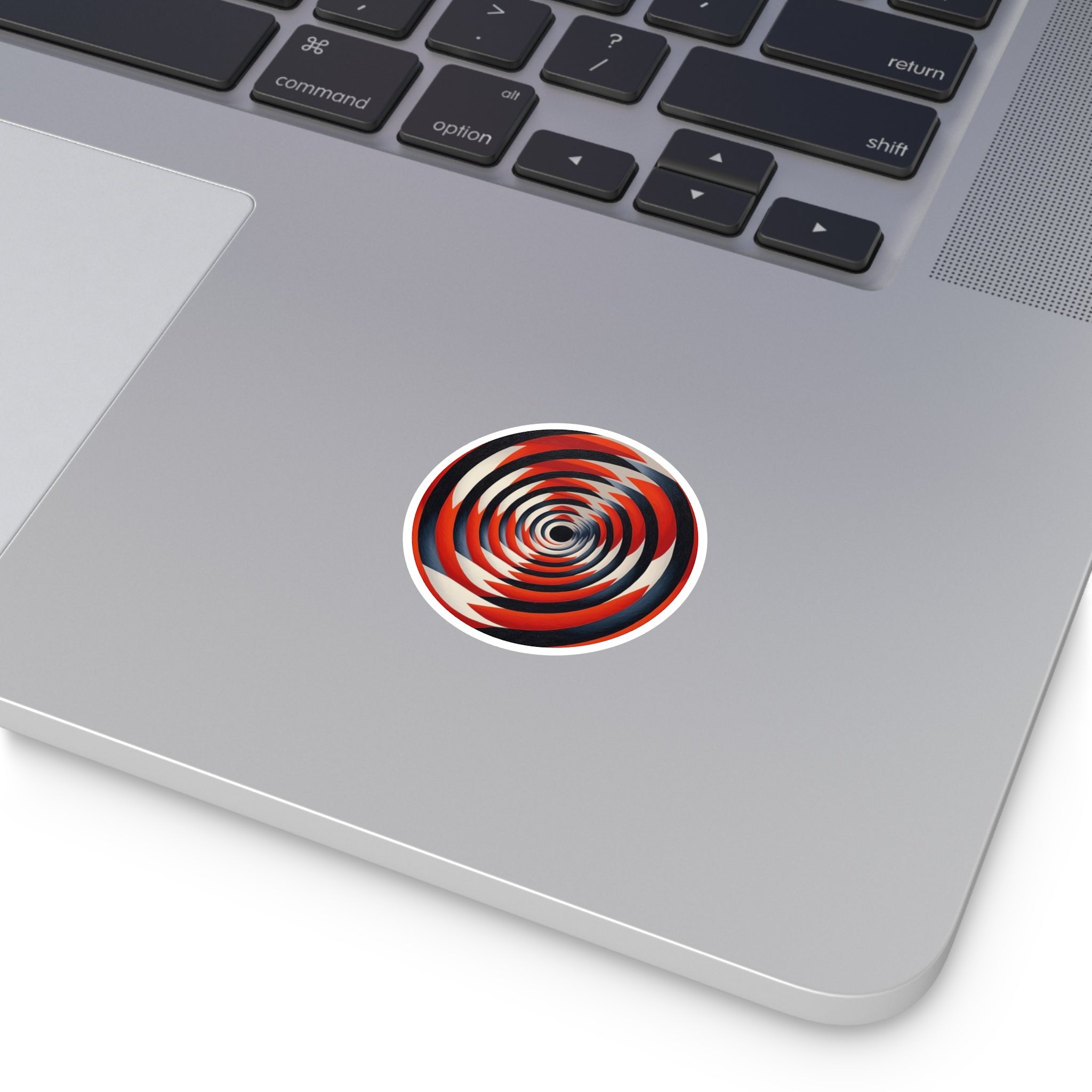 Red Spiral Optical Illusion Sticker, Trippy Art Design, Hypnotic Pattern