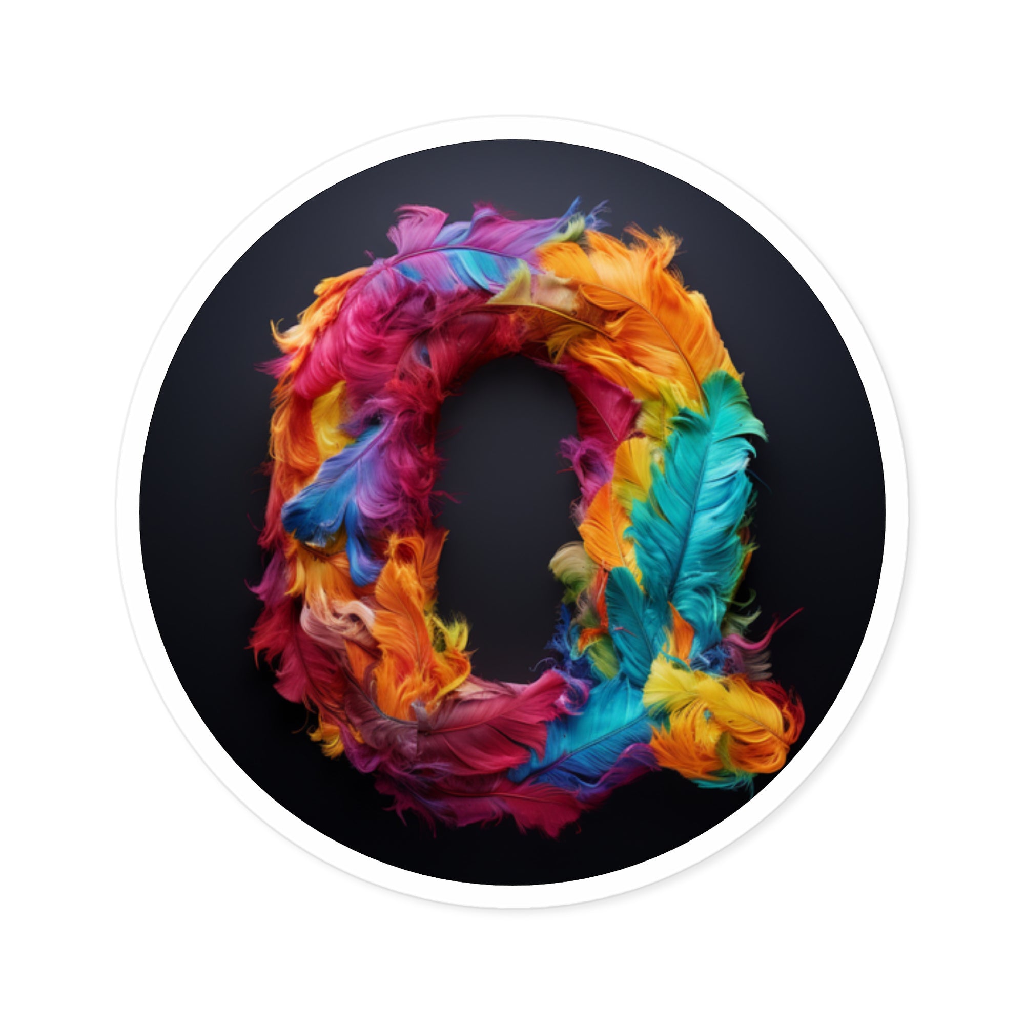 Letter Q Tie-Dye Design, Rainbow Color Sticker, Fun Gift