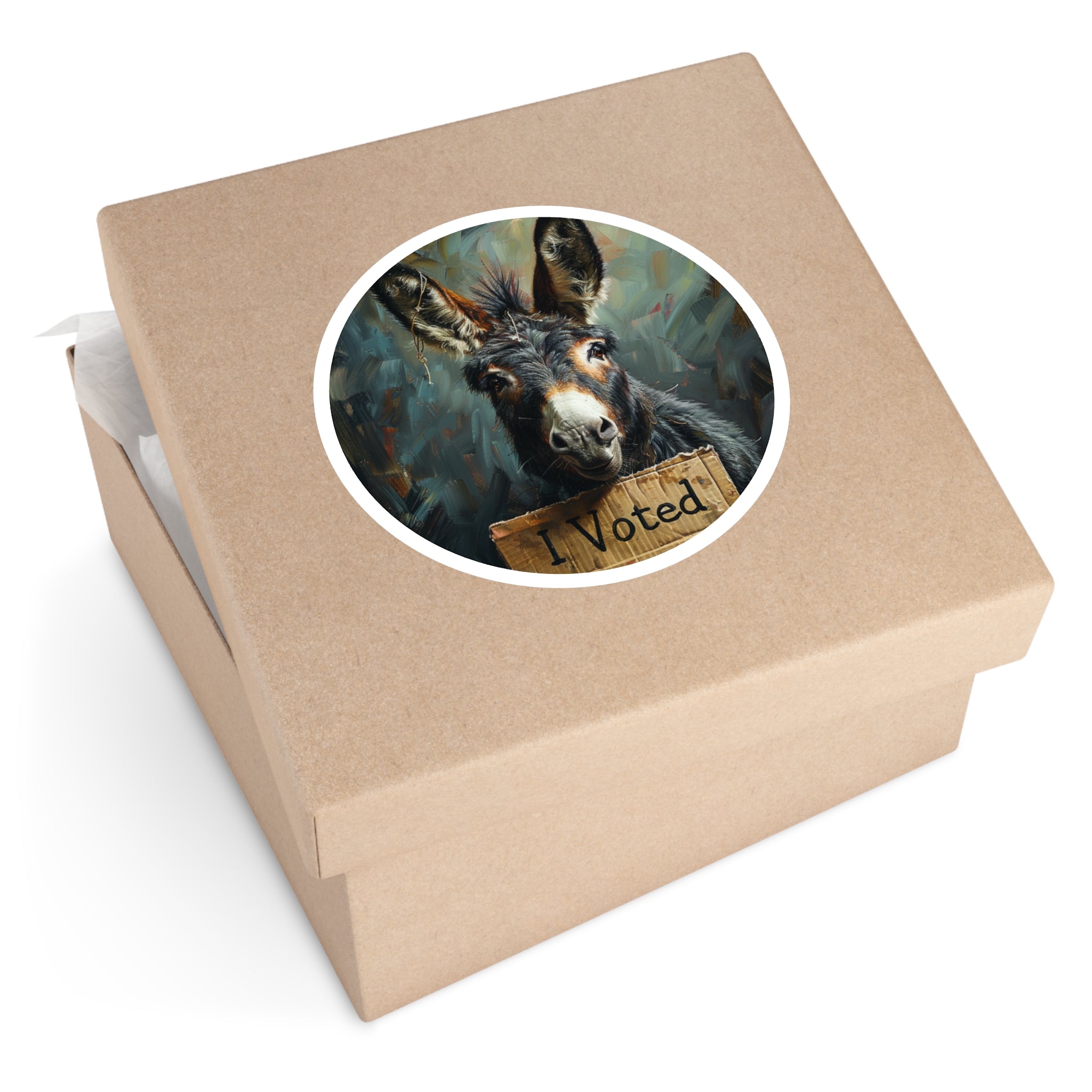 I Voted Donkey, Political Humor Sticker, Animal Art, Civic Design