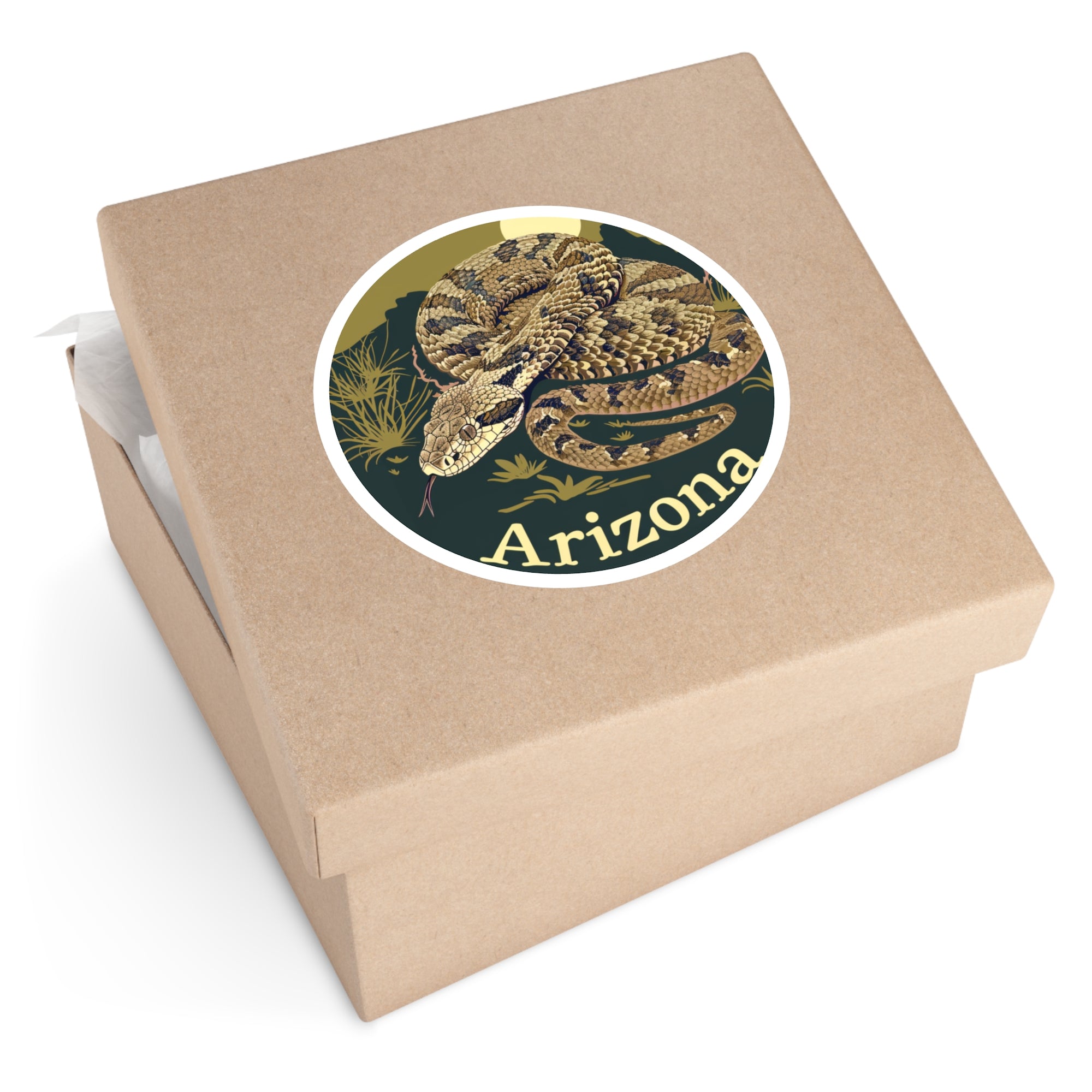 Arizona Snake Sticker, Diamondback Design, Desert Wildlife Art, Southwest Gift