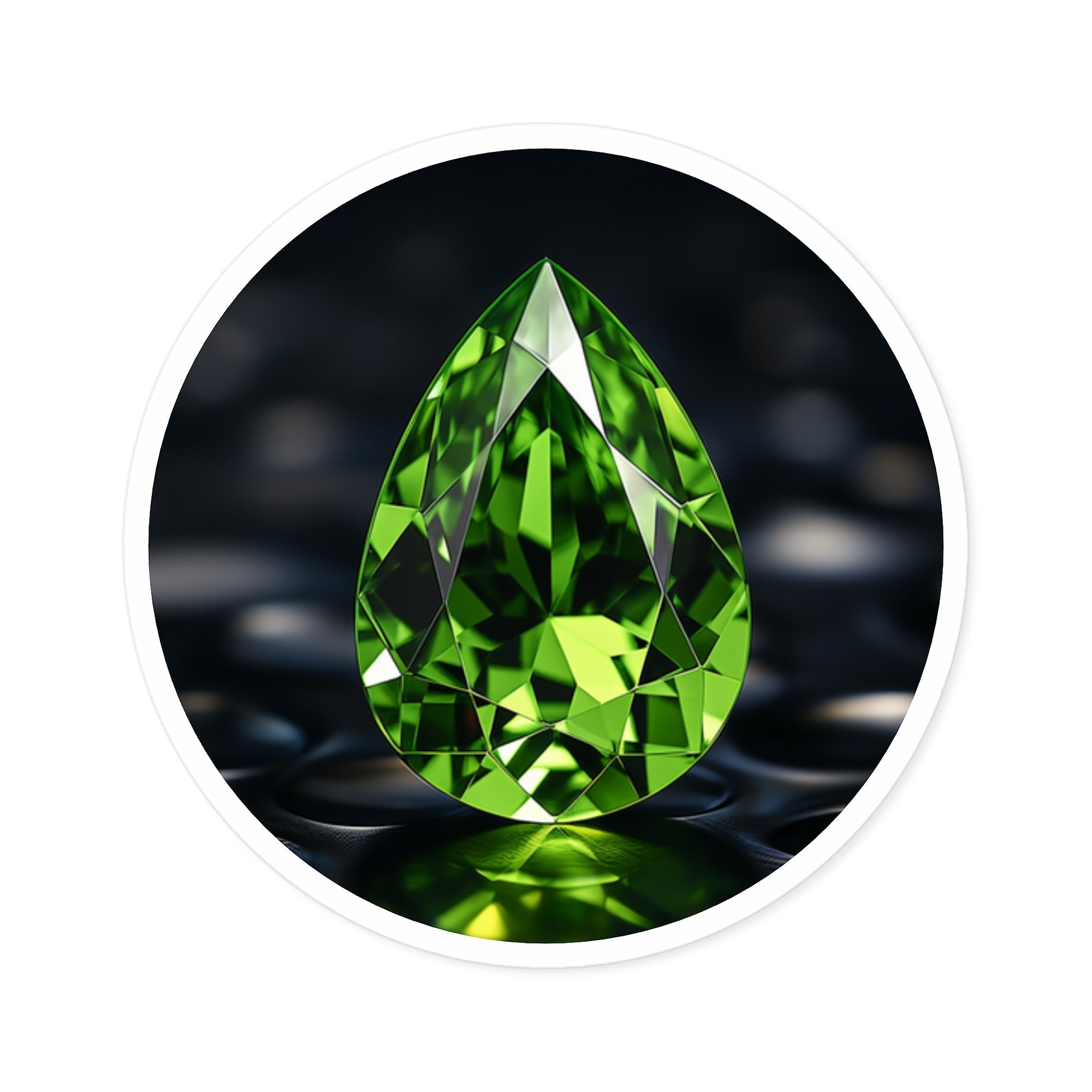 Peridot Gemstone, Realistic Gemstone Sticker, Lime Green Design, Bright Art Gift