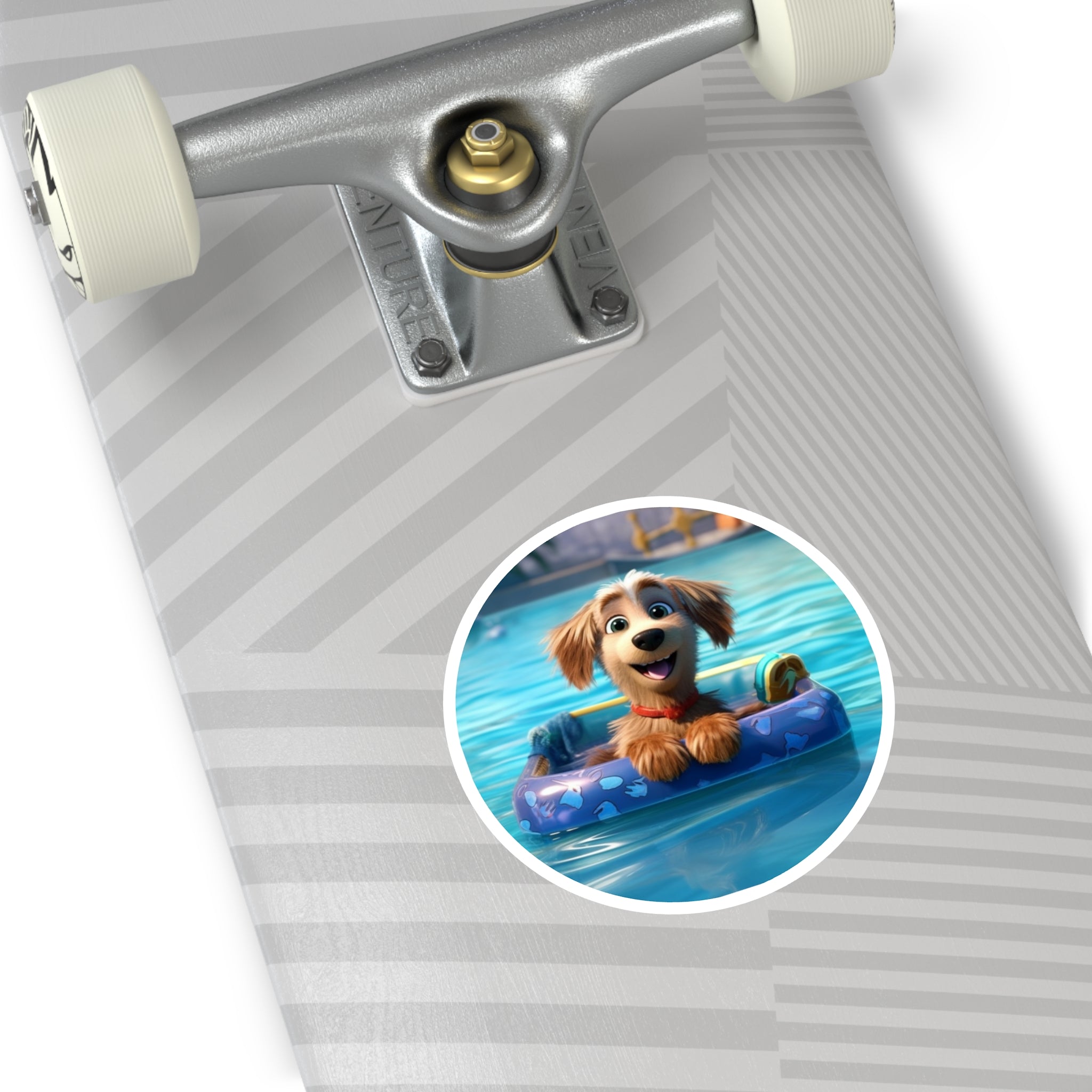 Pool Puppy Sticker, Summer Dog Design, Pixar Fun Art