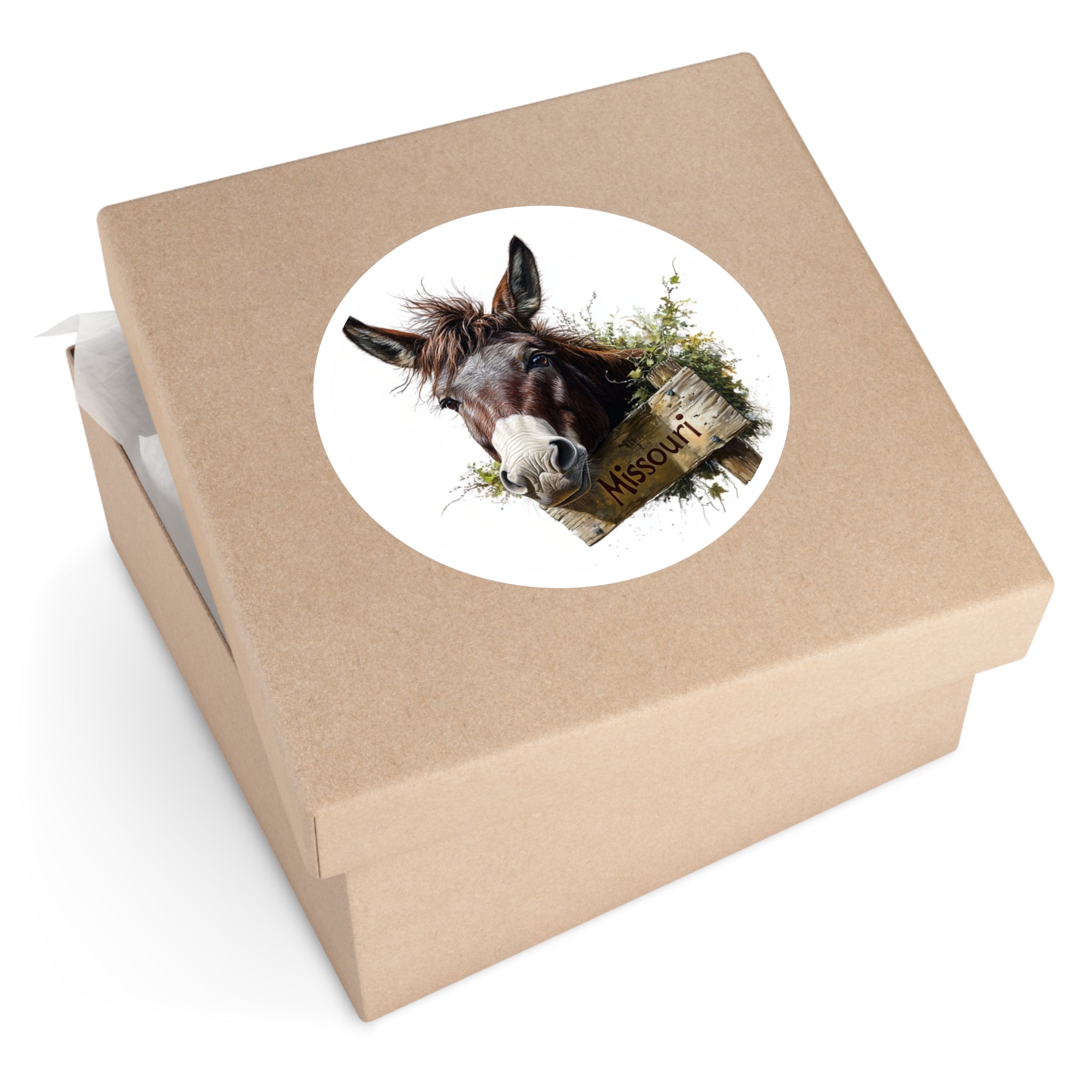 Missouri Mule Head Sticker, State Animal Art, Rustic Design, Farm Theme