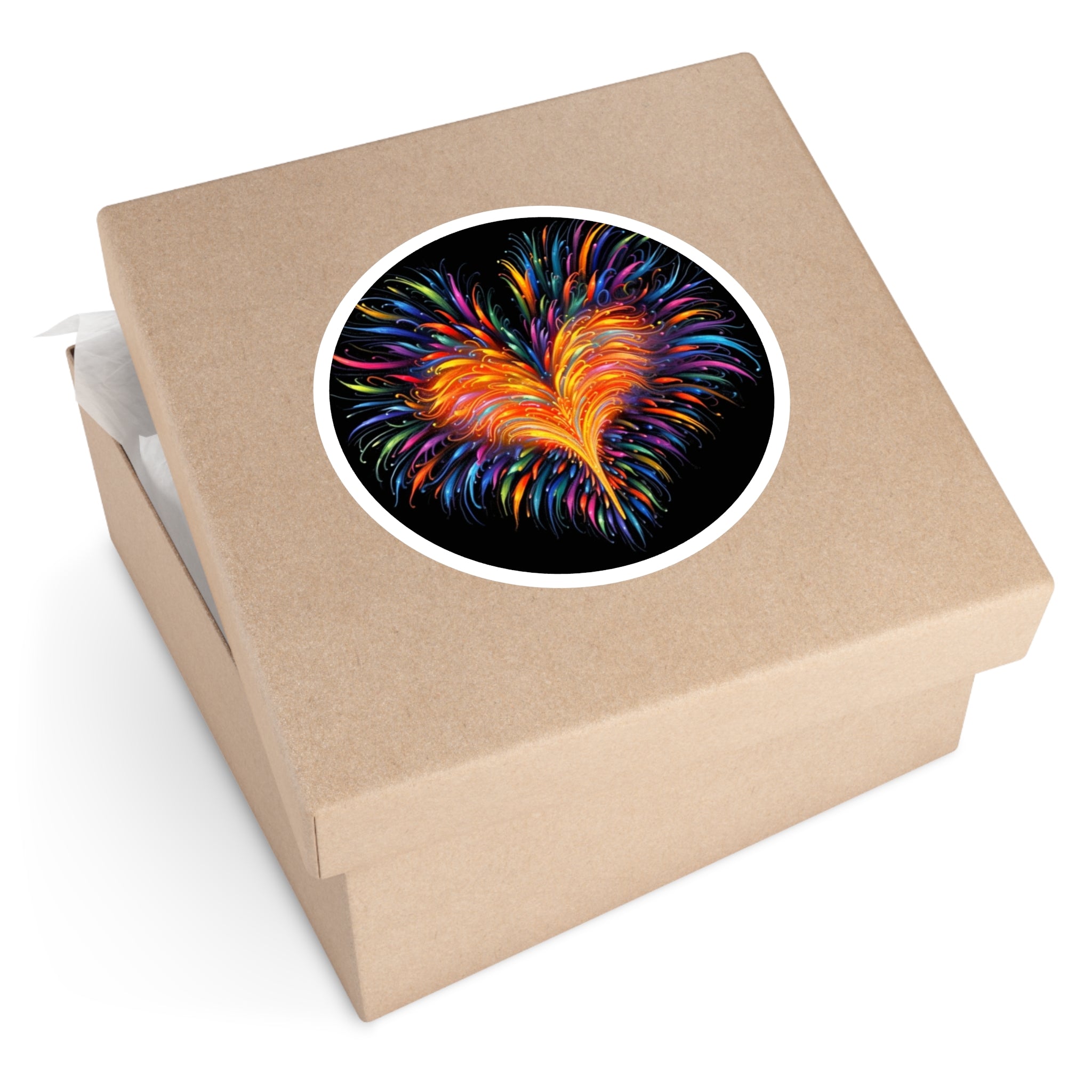 Rainbow Heart, Radiant Explosion Sticker, Laptop Decal, Gift for Art Lovers