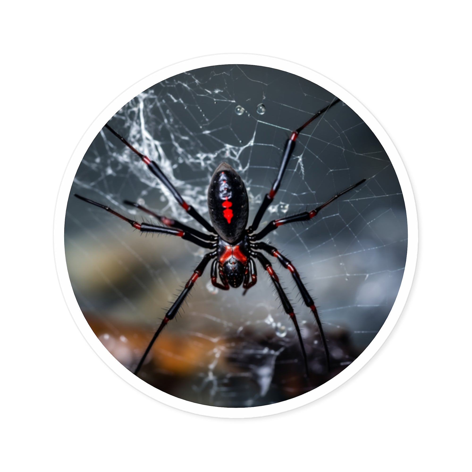 Black Widow Spider, Realistic Sticker, Laptop Decal, Halloween Art Gift