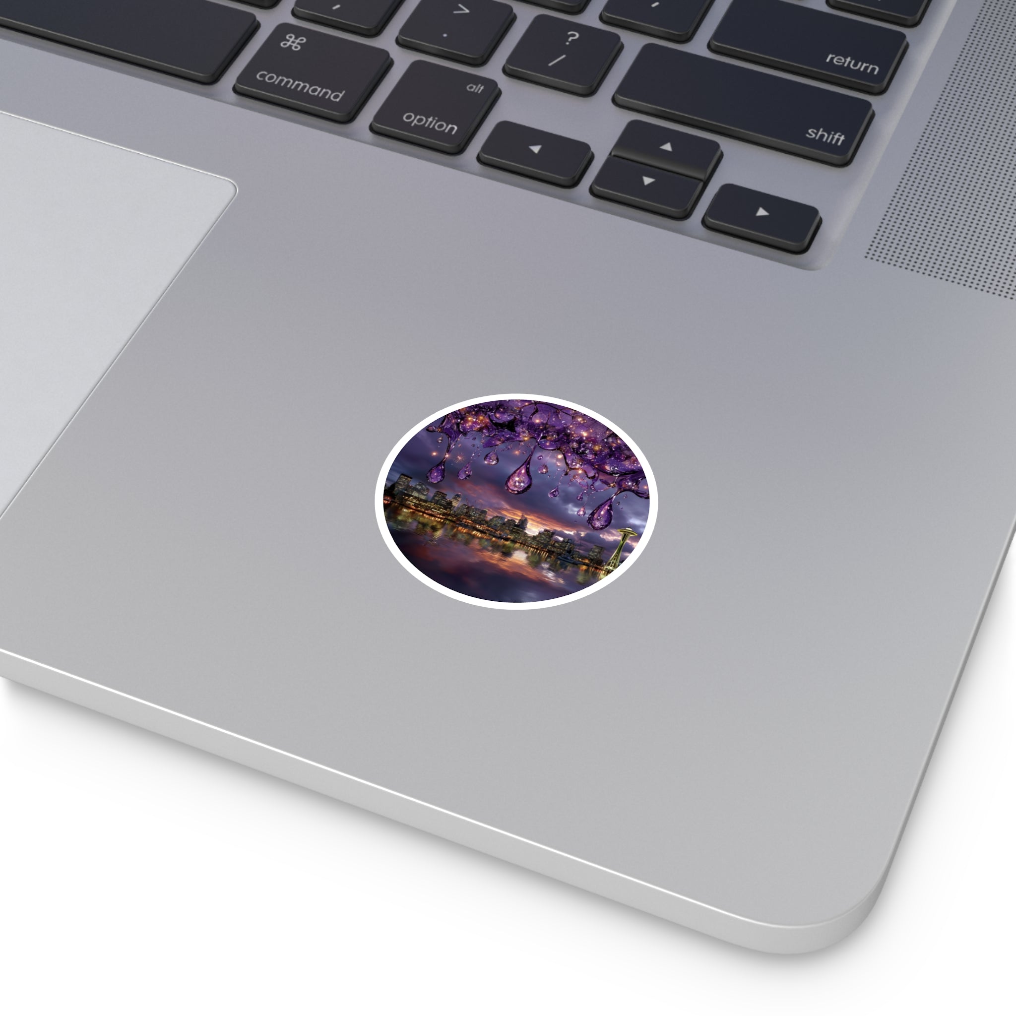 Purple Rain Cityscape Sticker