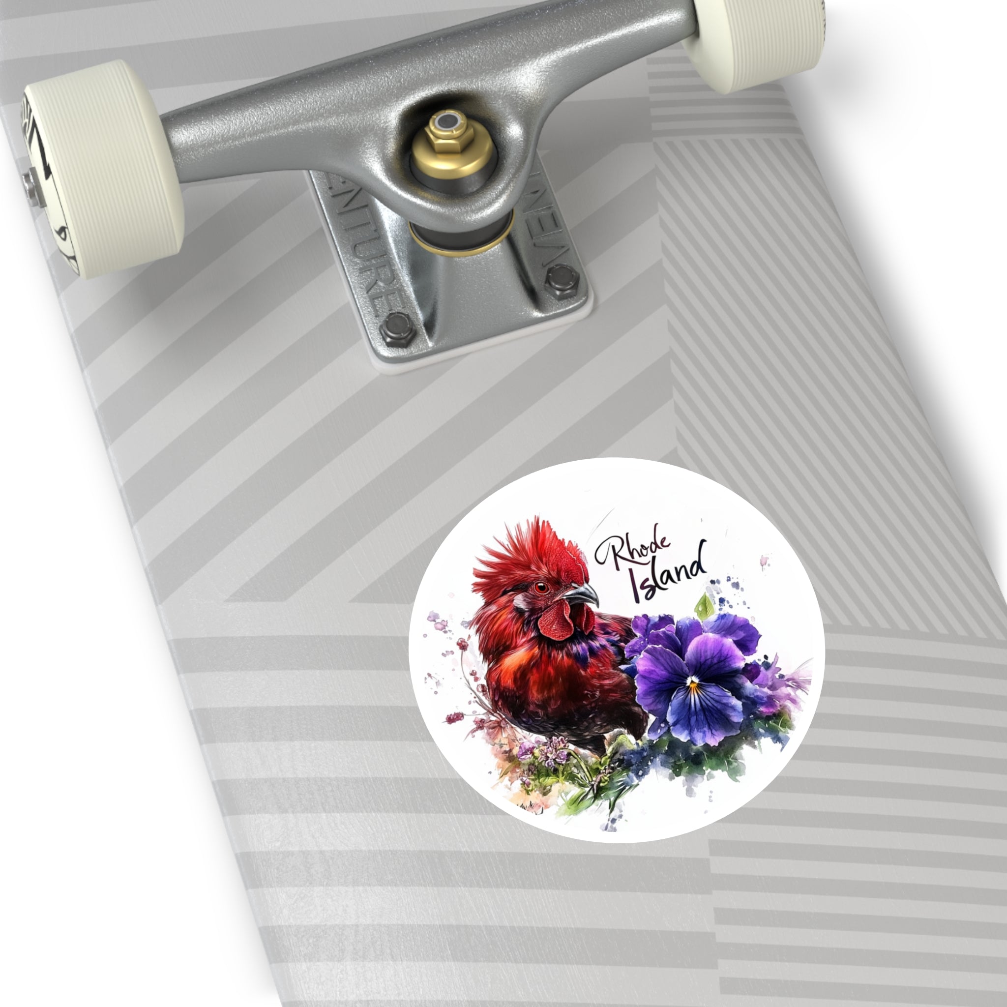 Rhode Island State Sticker, Rhode Island Red and Violet Design, Nature Art