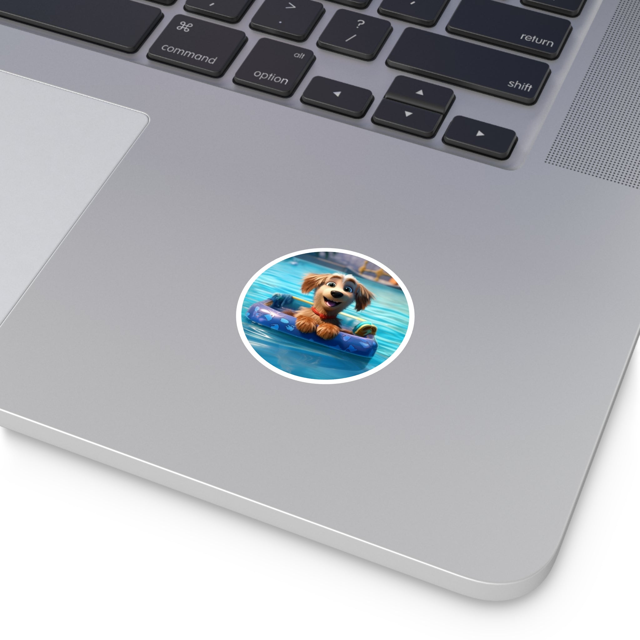 Pool Puppy Sticker, Summer Dog Design, Pixar Fun Art