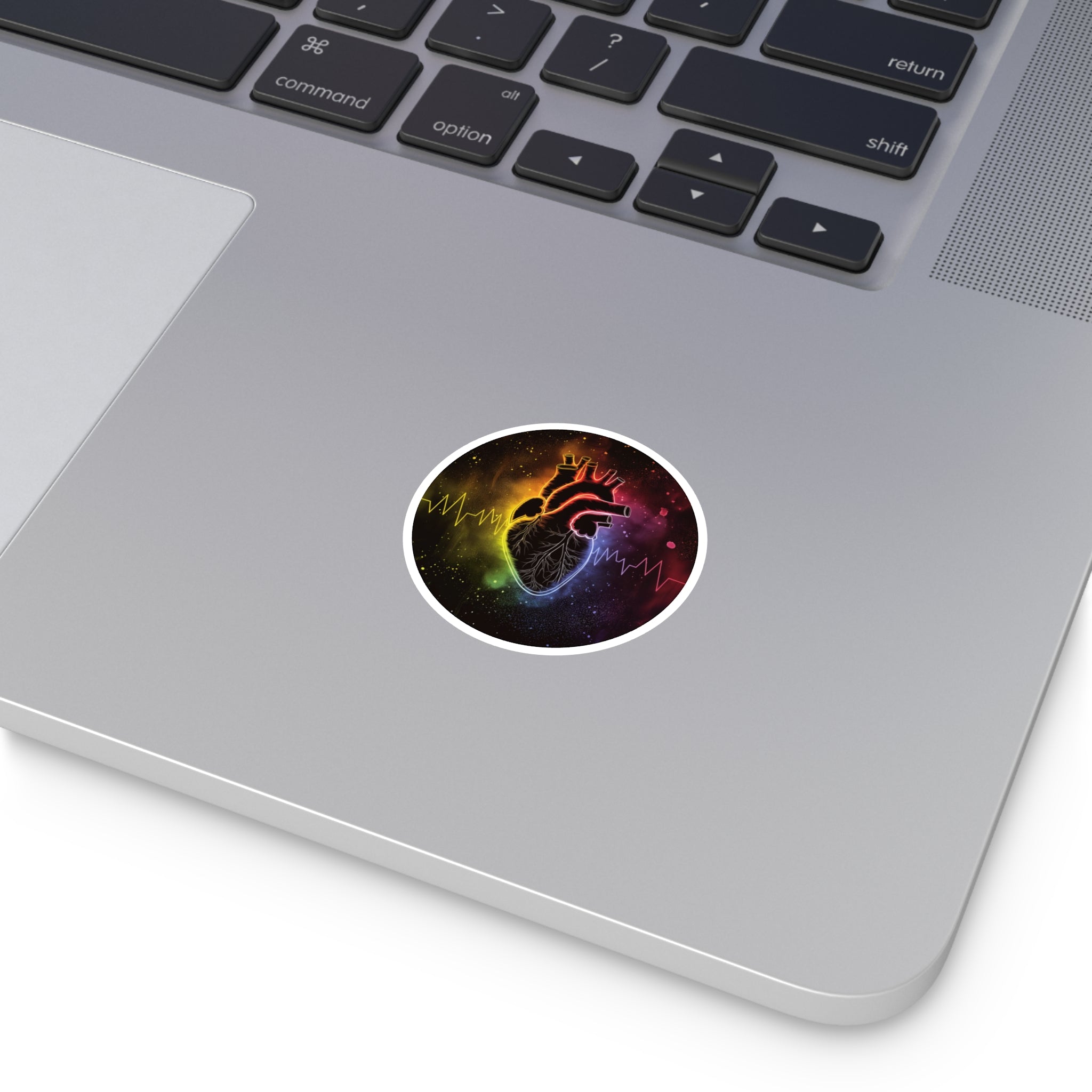 Rainbow Pulse, Heartbeat Sticker, Pride Art, Love Energy Design