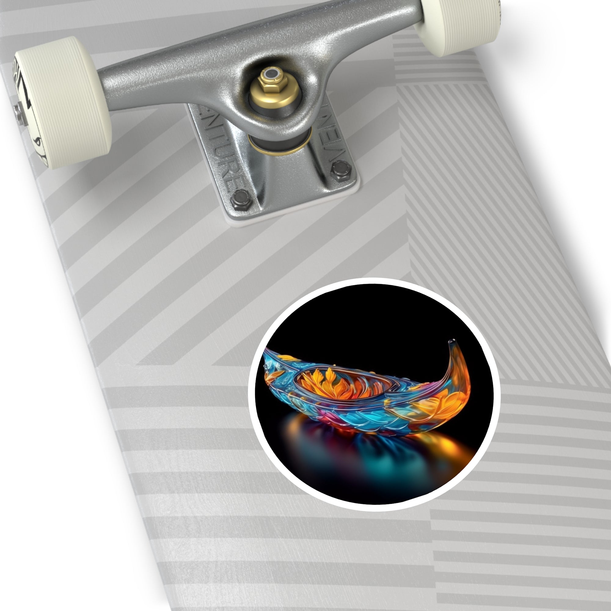 Glass Boat, Colorful Art Sticker, Travel Decor, Unique Gift