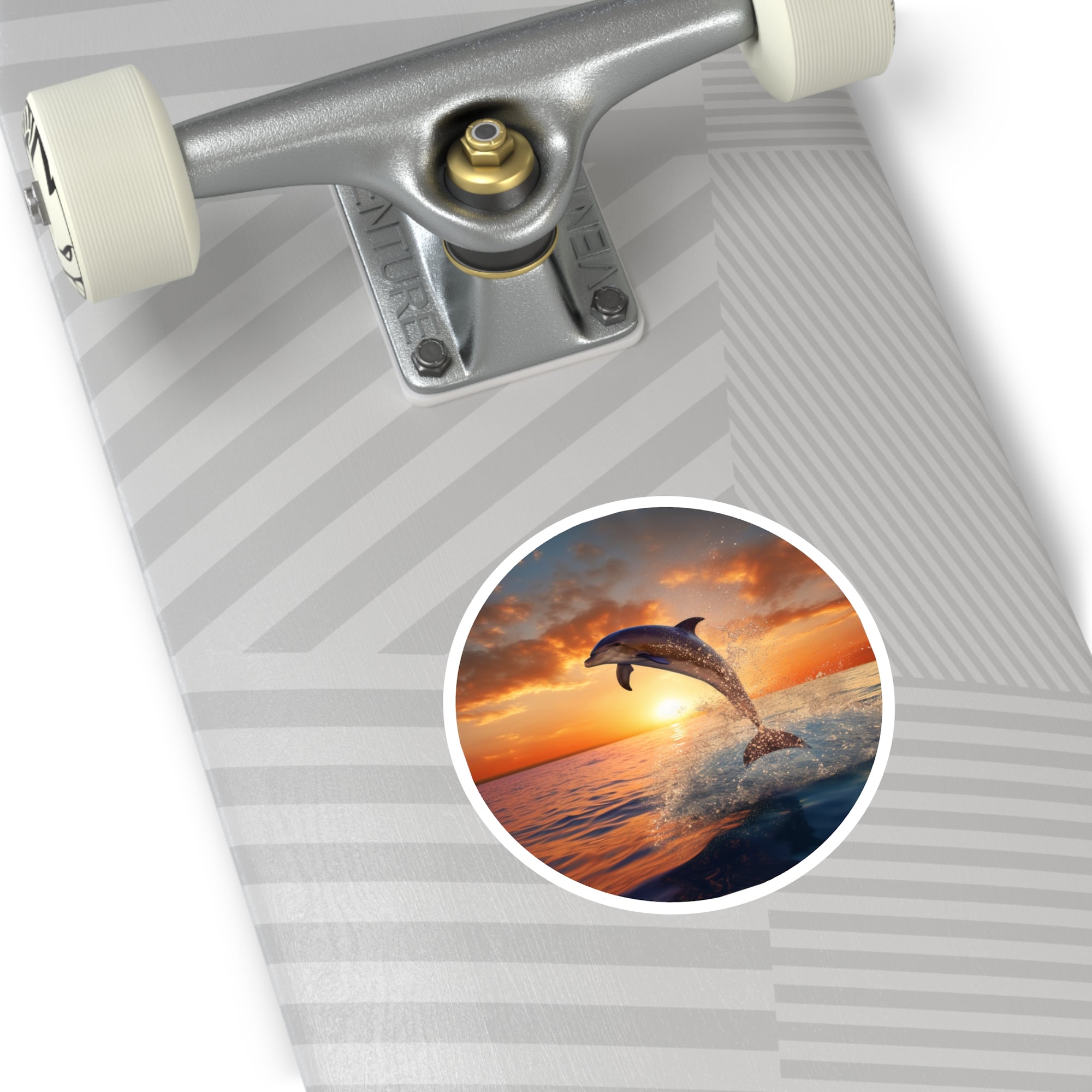 Dolphin at Sunset, Ocean Animal Sticker, Beach Art, Marine Life Gift