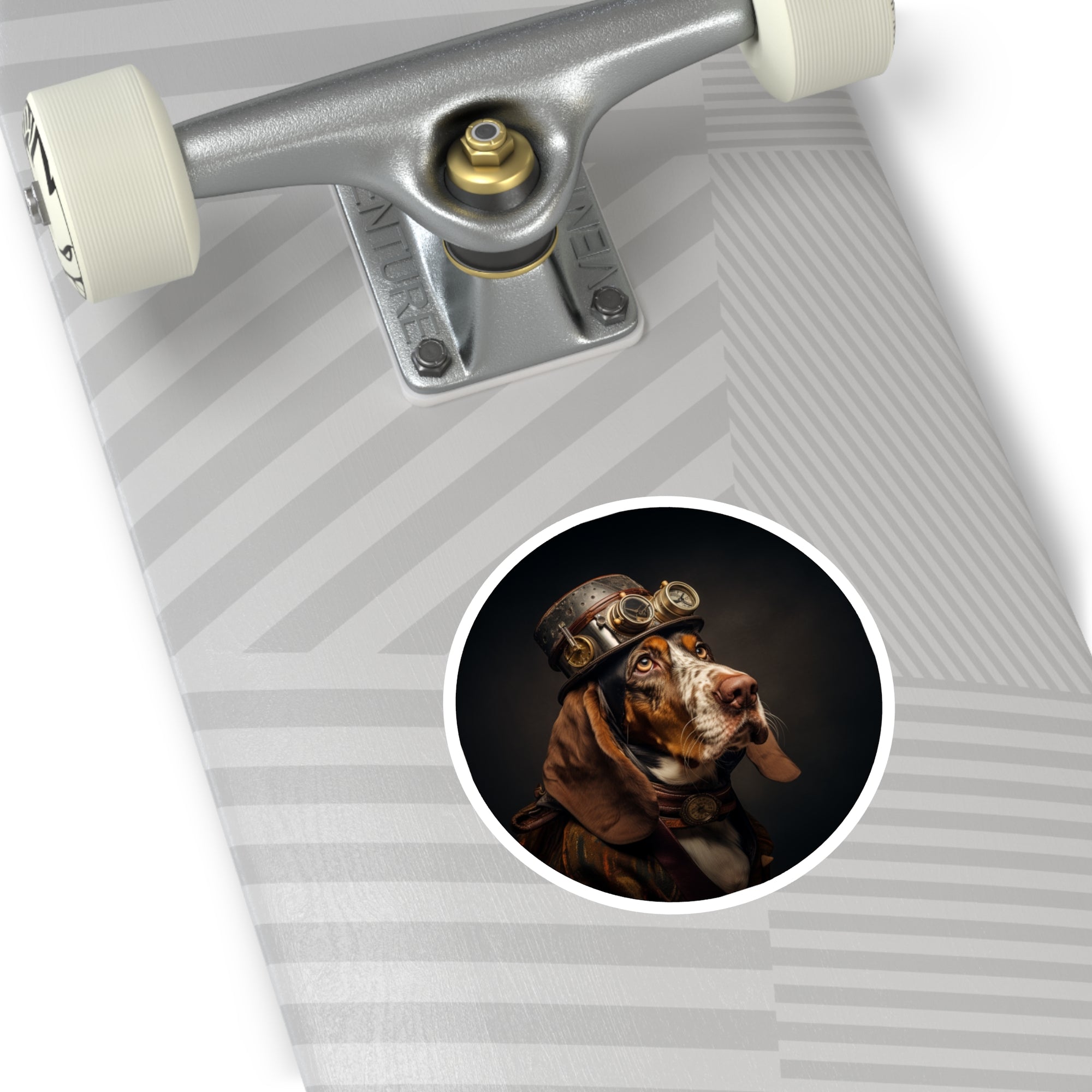 Basset Hound, Steampunk Sticker, Laptop Decal, Gift for Dog Lovers