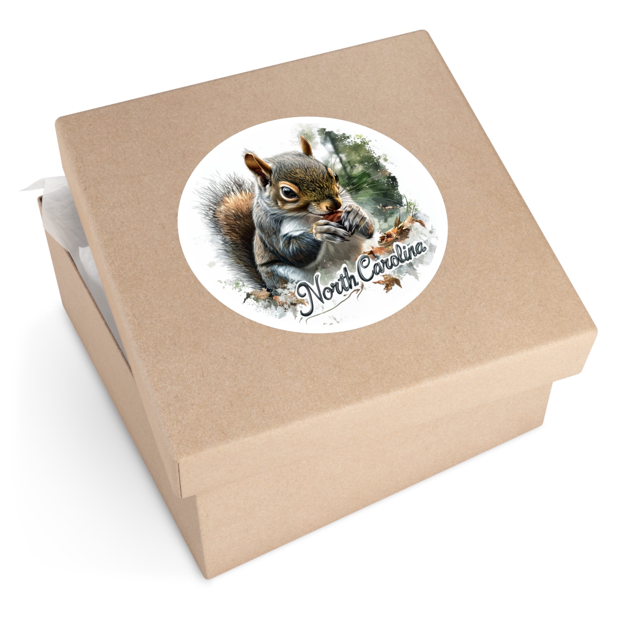North Carolina Squirrel, Nature Forest Sticker, Laptop or Water Bottle, State Wildlife Design