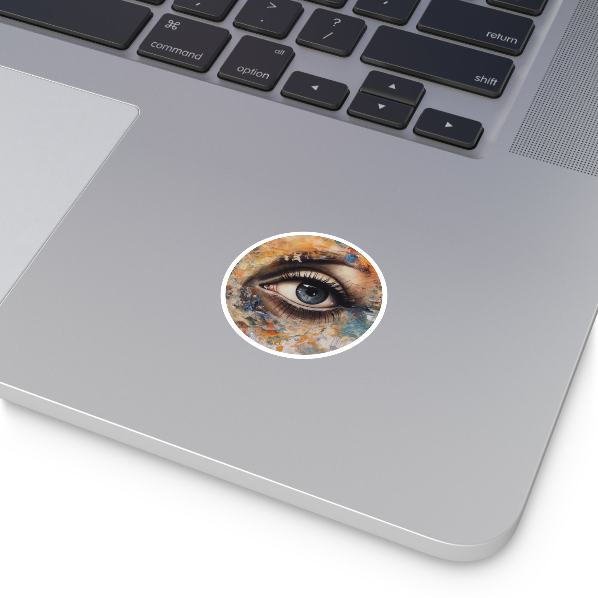 Abstract Eye Painting, Mixed Media Art Sticker, Laptop Decal, Creative Aesthetic Gift