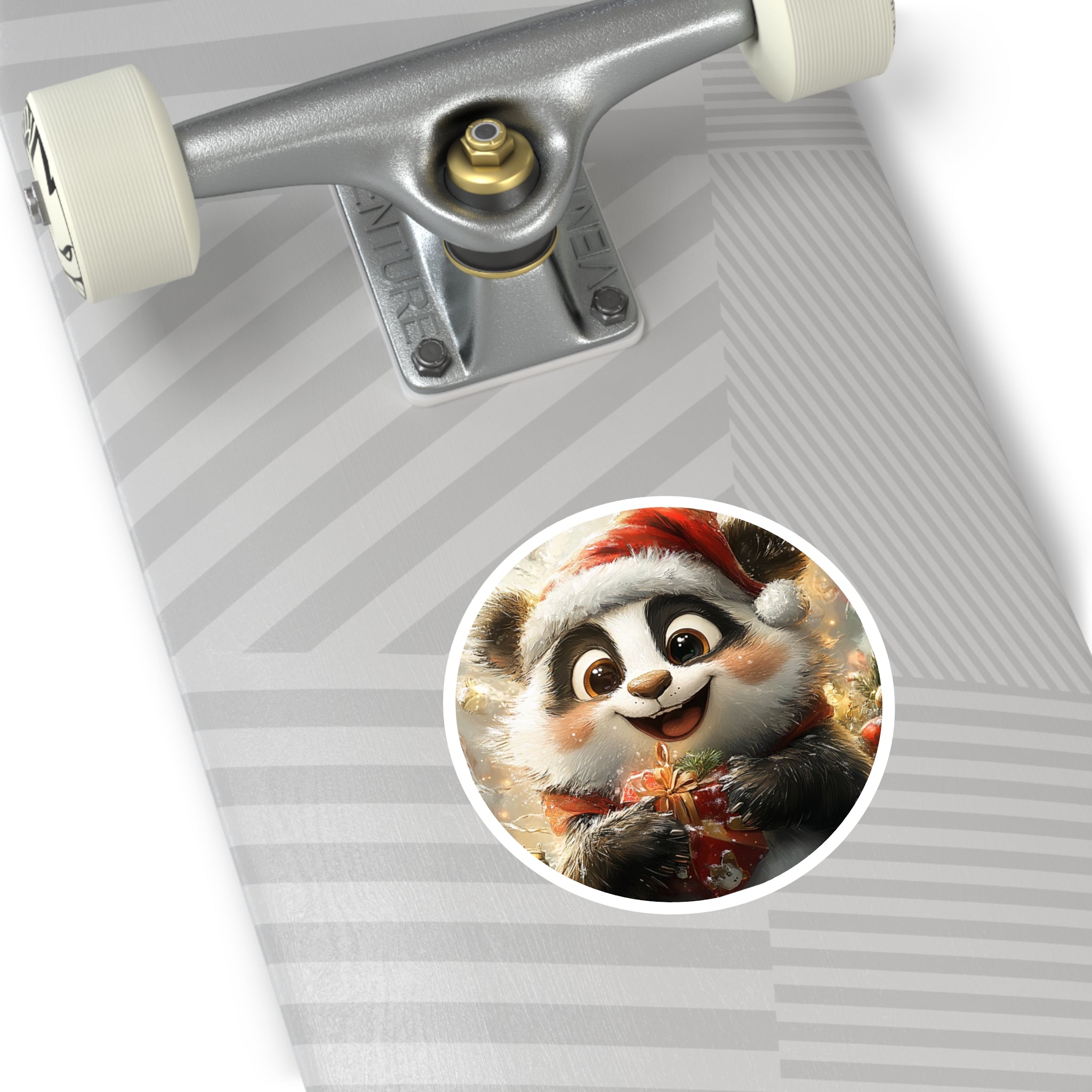 Christmas Panda Sticker, Cute Holiday Art, Festive Animal Design, Cheerful Gift