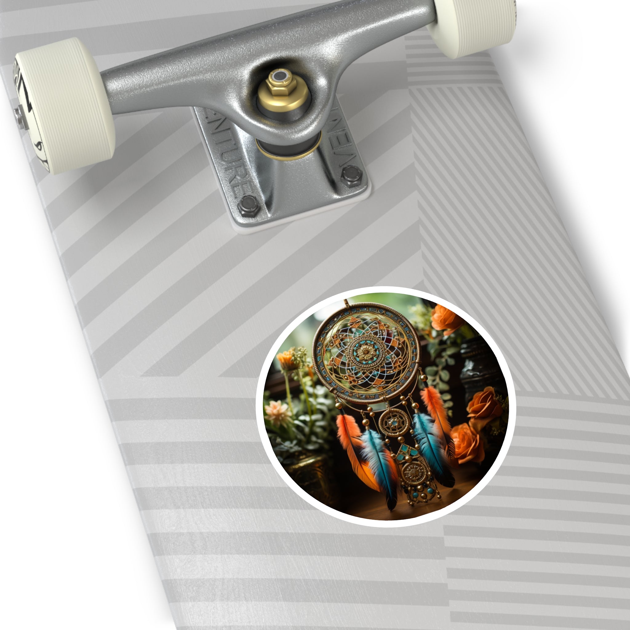 Bohemian Dreamcatcher, Feather Decor Sticker, Laptop Decal, Tranquil Art Gift