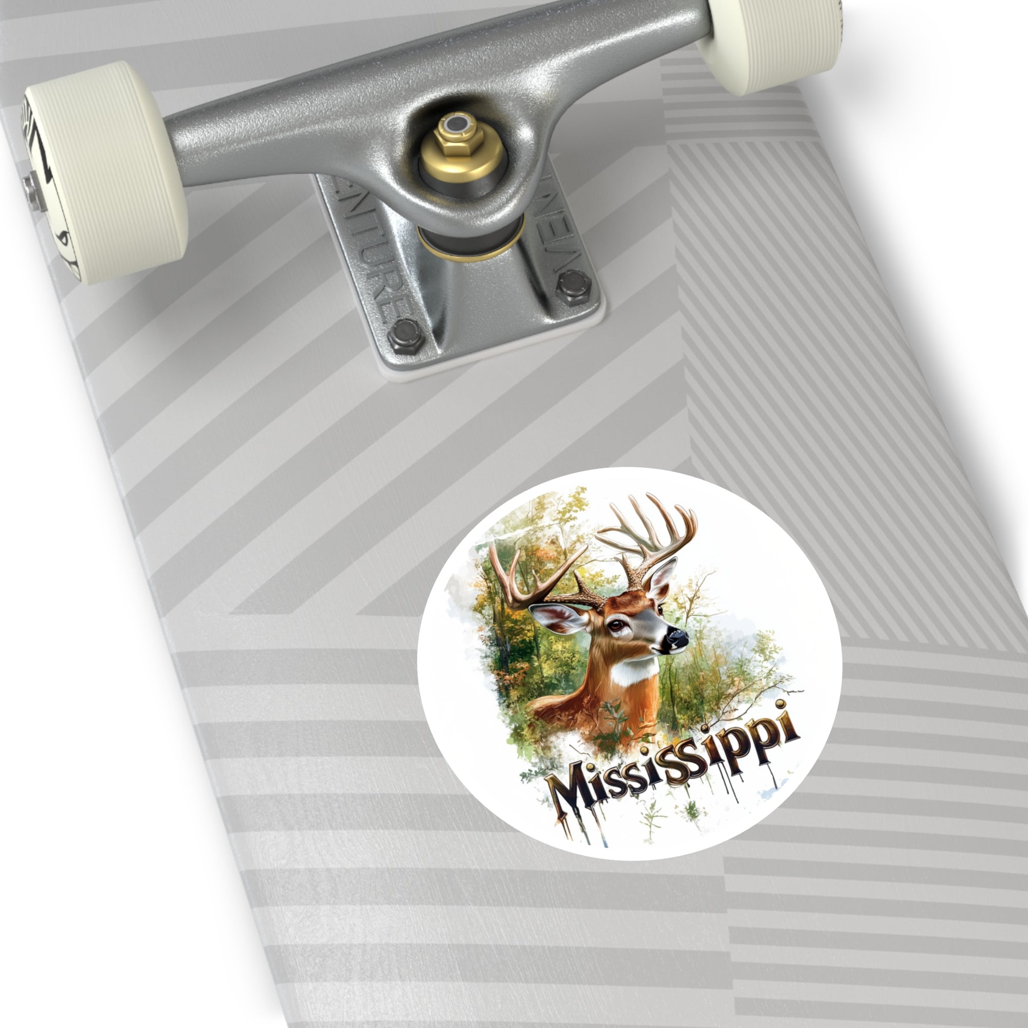 Mississippi Deer Sticker, State Wildlife Art, Southern Nature Design, Woodland Scene