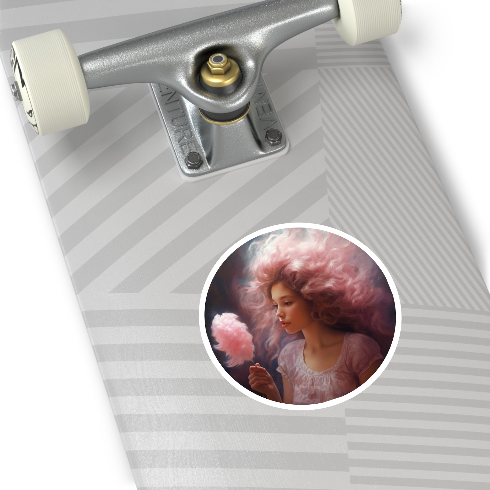 Cotton Candy Girl Sticker, Whimsical Art, Fantasy Portrait, Sweet Aesthetic