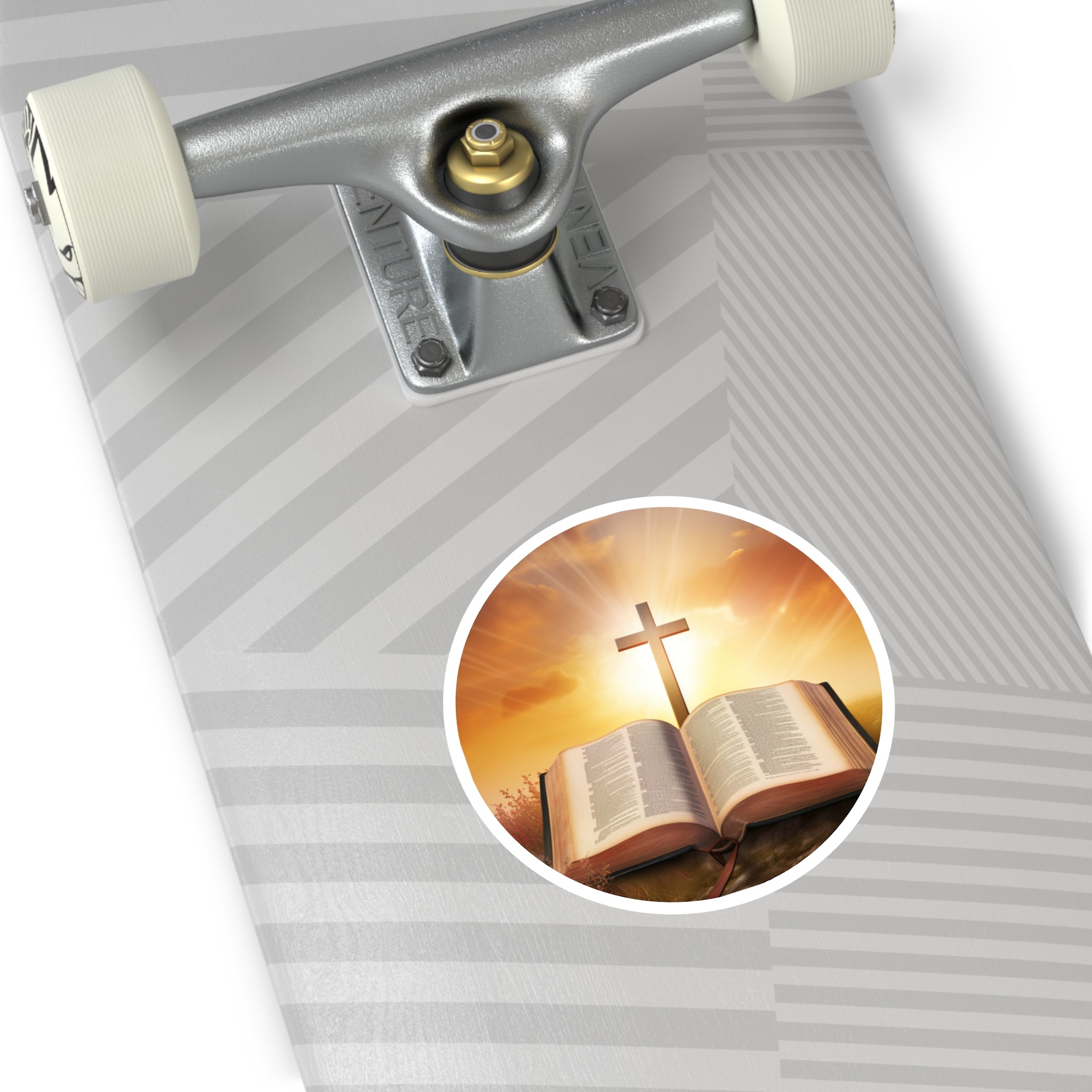 Bible and Cross, Faith Art Sticker, Journal Decor, Inspirational Gift