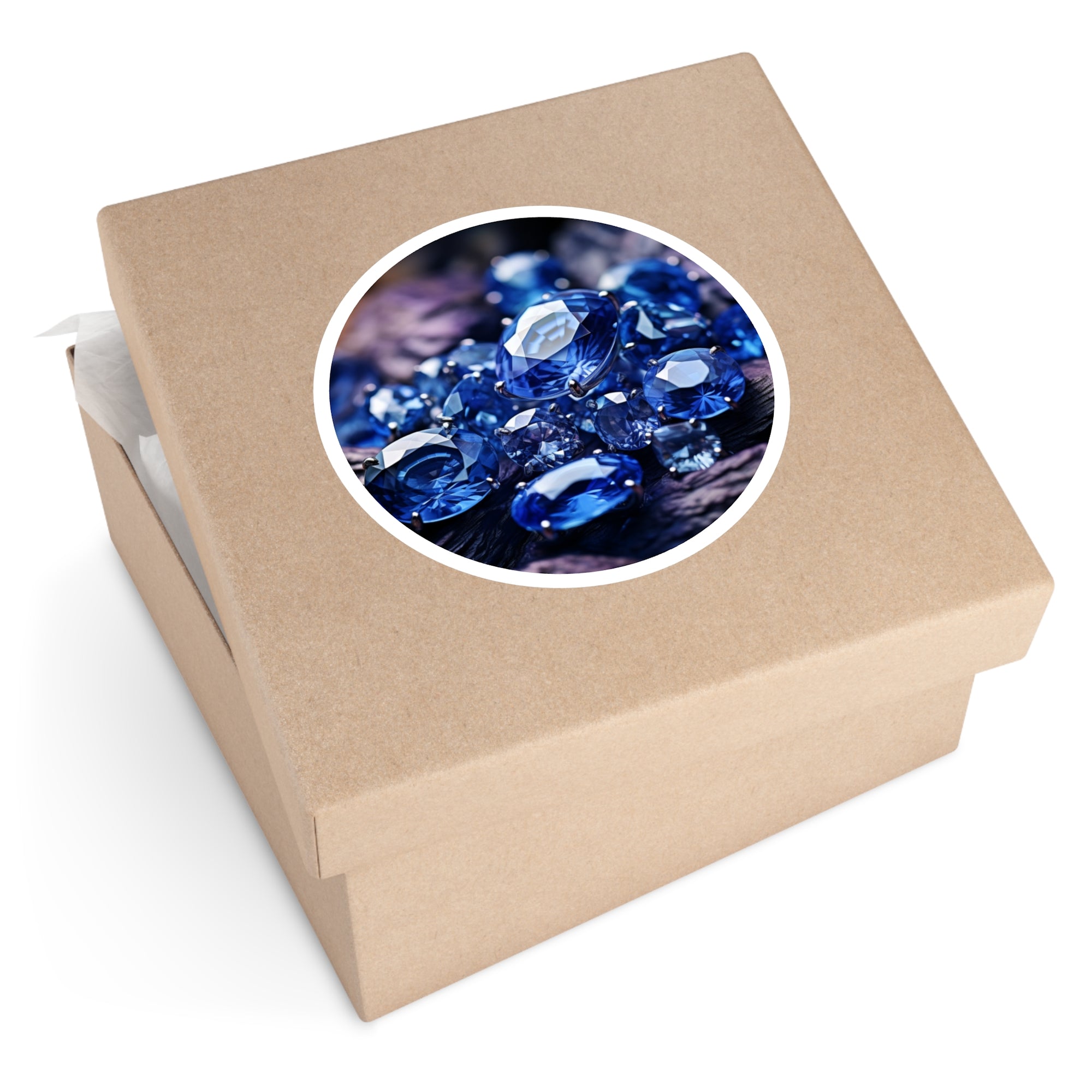 Sapphire Crystals, Blue Gemstone Sticker, Classic Luxury Art, Calm Gift