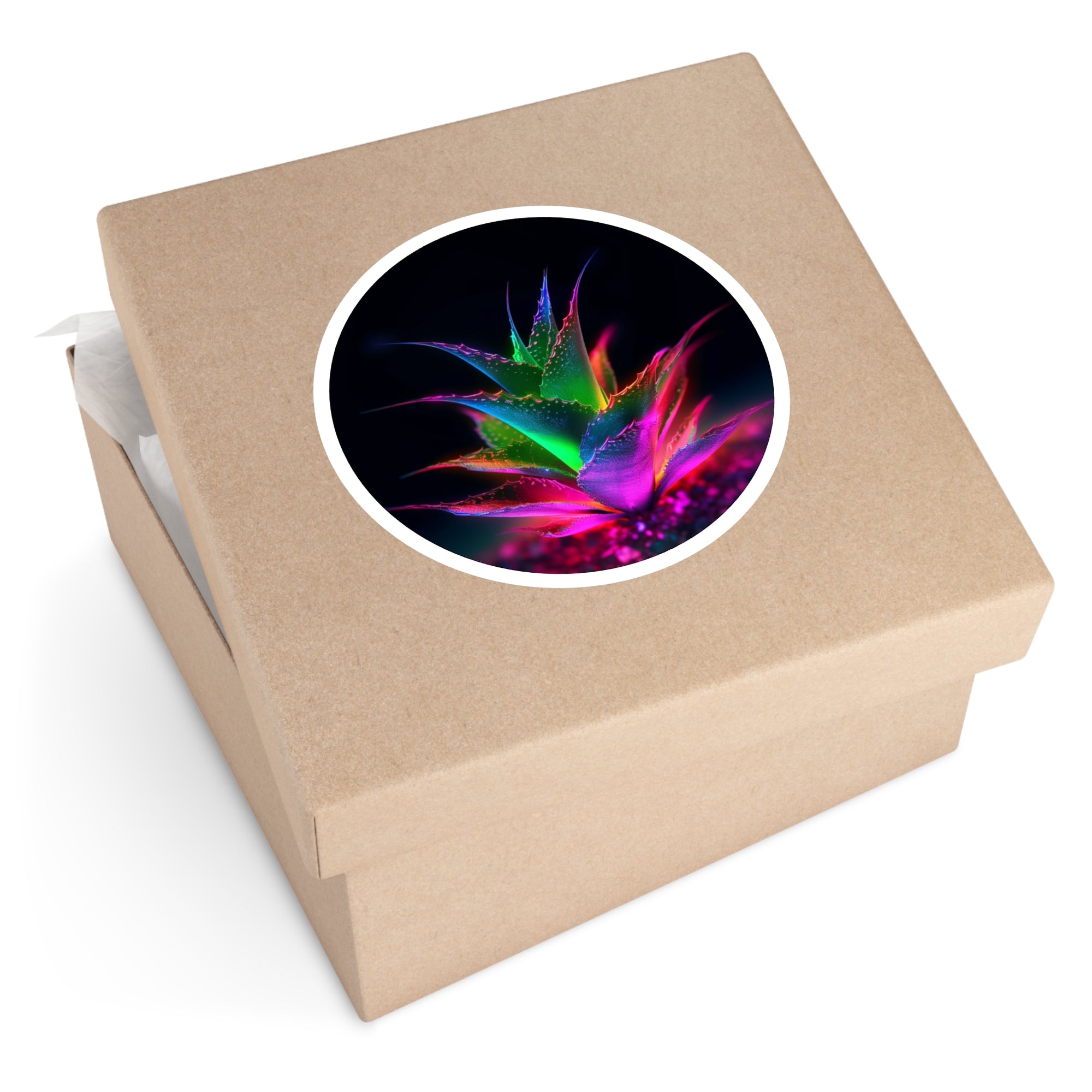 Rainbow Aloe Plant, Fantasy Nature Sticker, Laptop Decoration, Plant Lover Gift