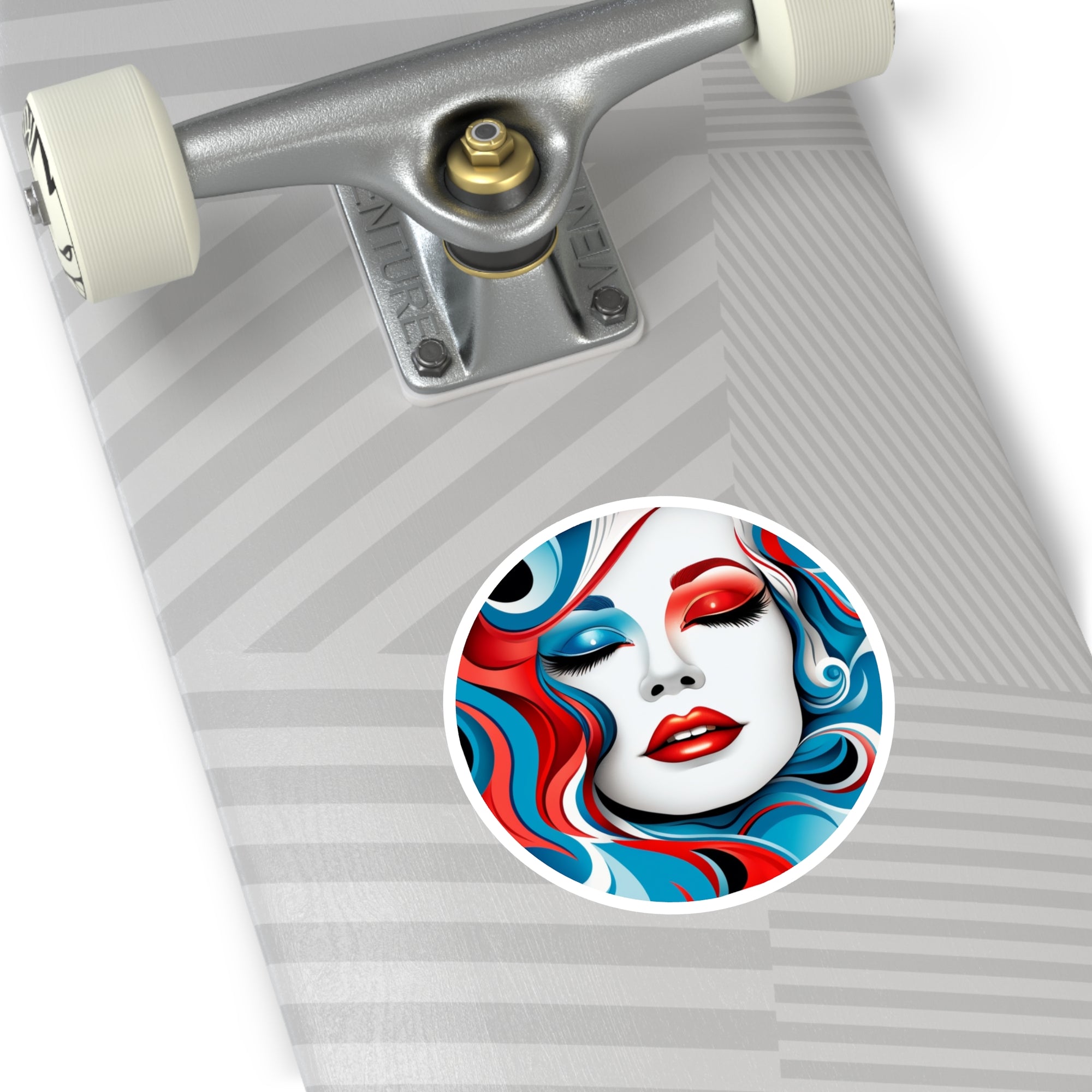 Surreal Makeup Art Sticker, Modern Vector Design, Bold Beauty Style, Artistic Gift