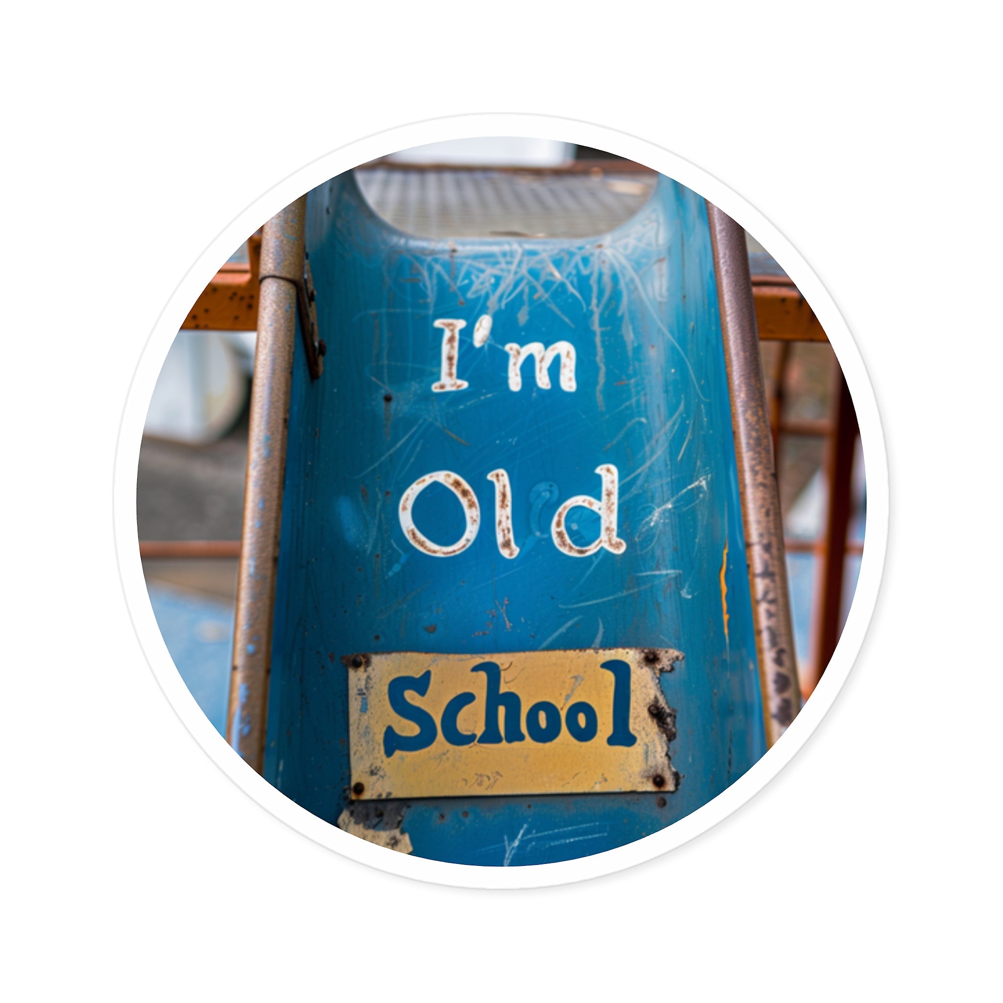 Old School, Retro Playground Sticker, Nostalgic Design, Vintage Fun