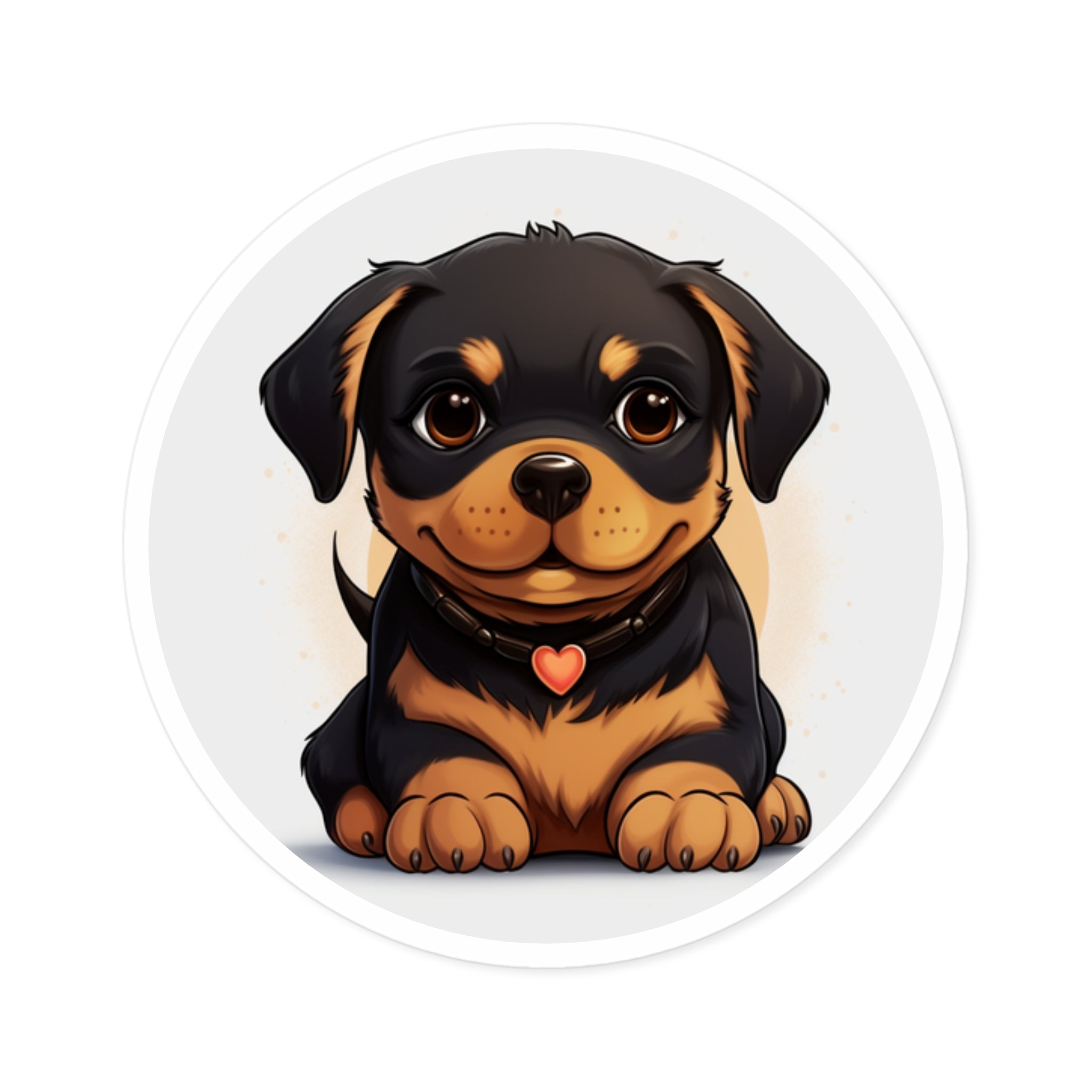 Cute Rottweiler Puppy Sticker, Kawaii Dog Art, Adorable Pet Design, Fun Gift