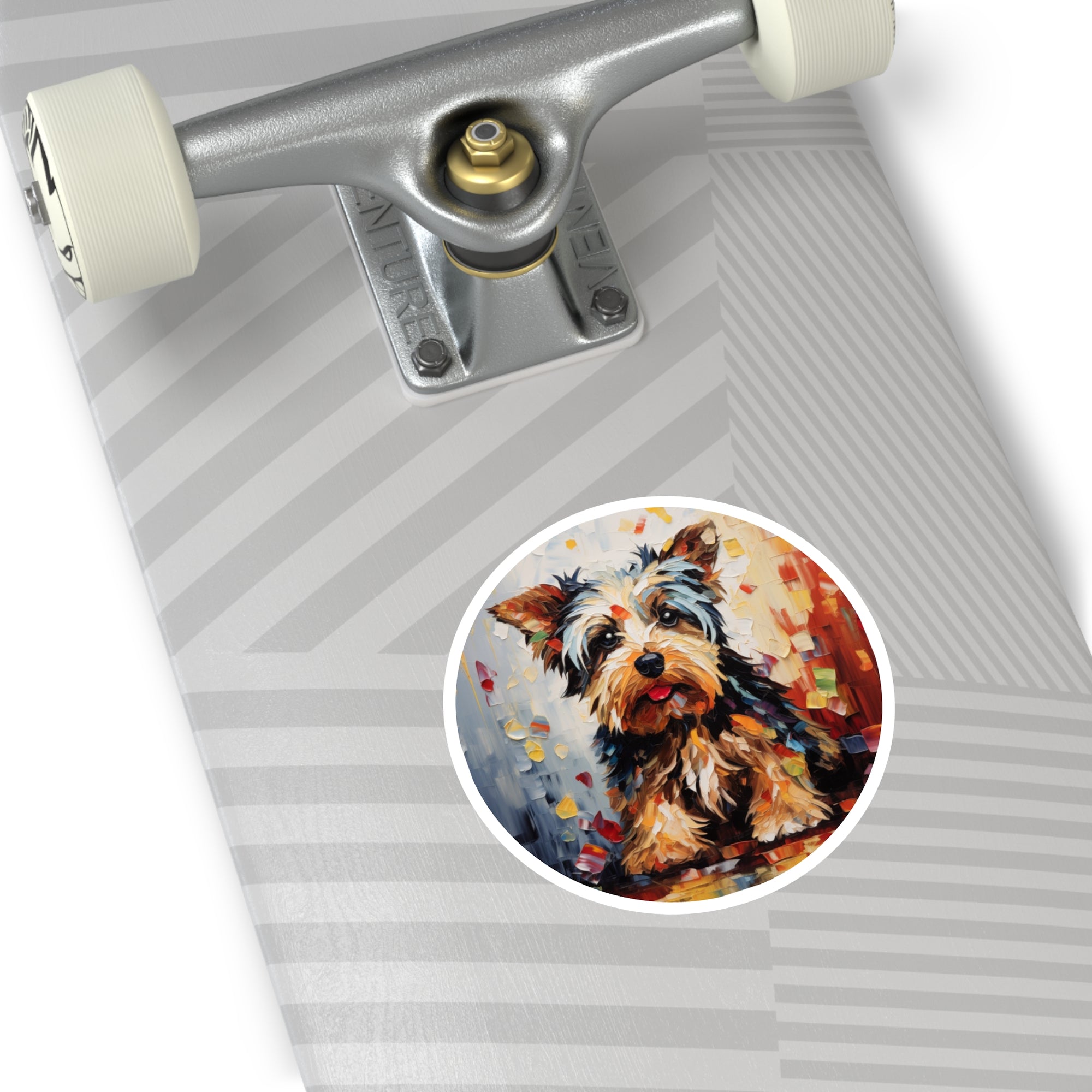 Impasto Yorkie Sticker, Textured Dog Art, Painterly Design, Vibrant Pet Aesthetic