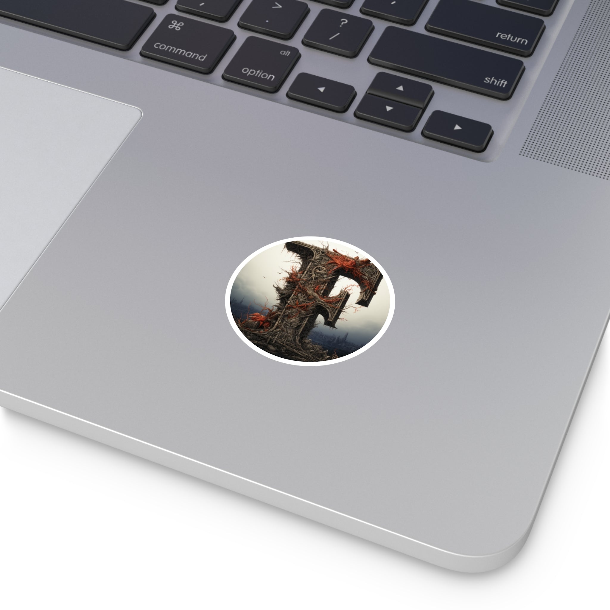 Letter F Cross Hatch Design, Sketch Art Sticker, Minimalist Style