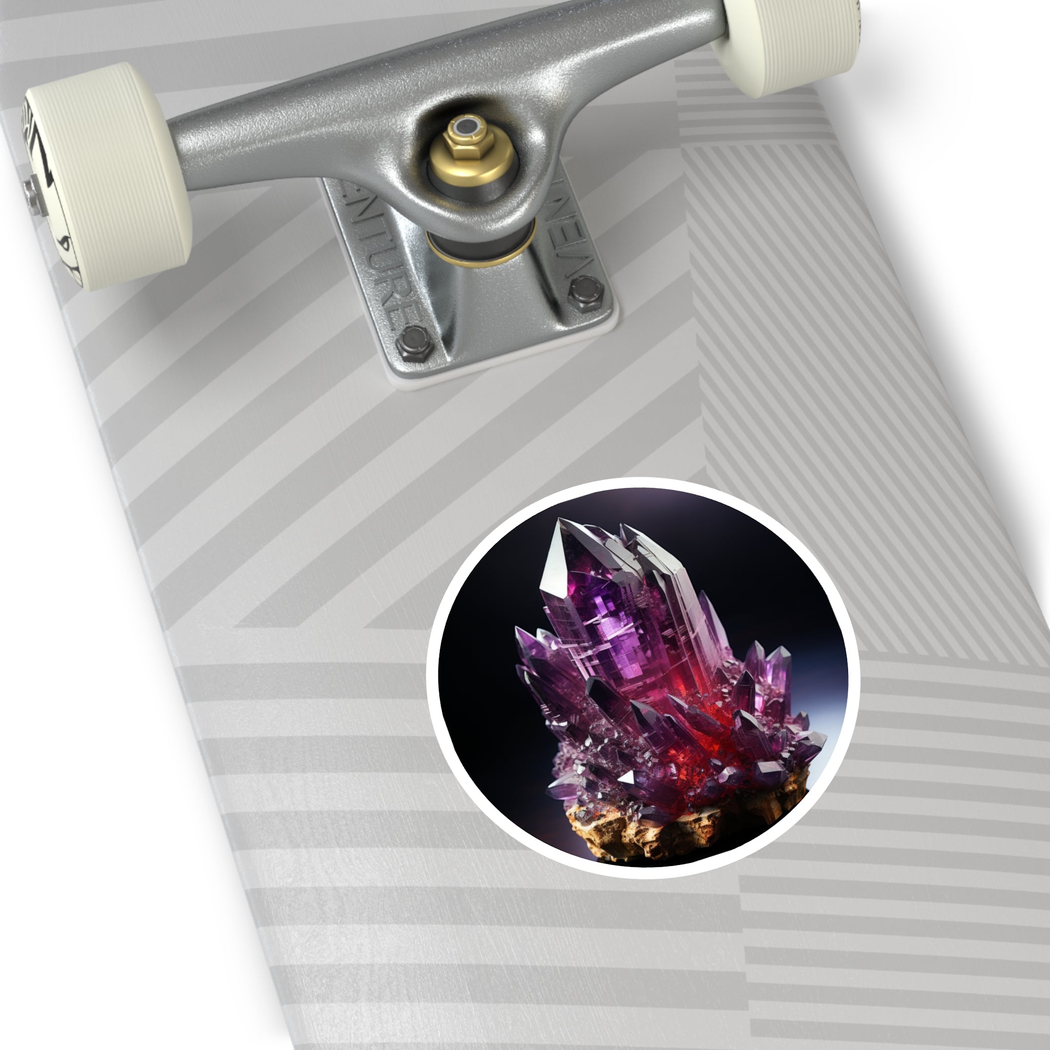 Amethyst Crystal Cluster, Realistic Gemstone Sticker, Gift for Crystal Lovers, Mystical Decor