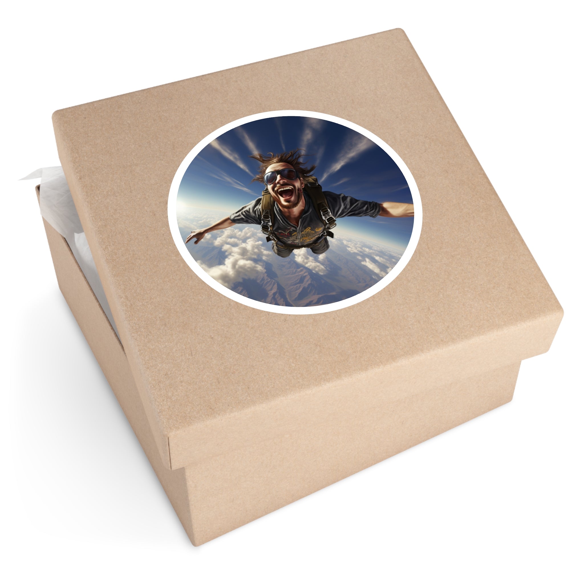 Skydiver Sticker, Adventure Art Design, Extreme Sports, Freedom Theme