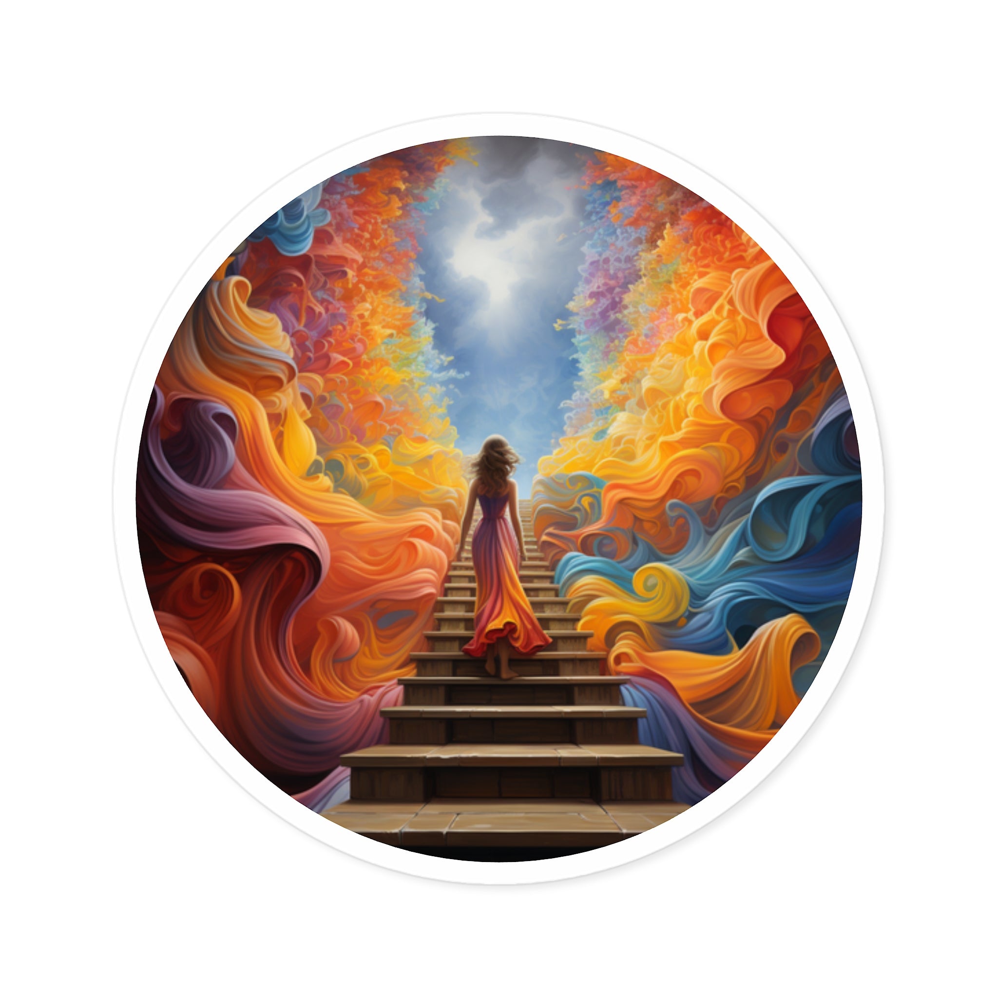 Stairway to Color Sticker, Rainbow Path Art, Dreamy Design, Inspiring Gift