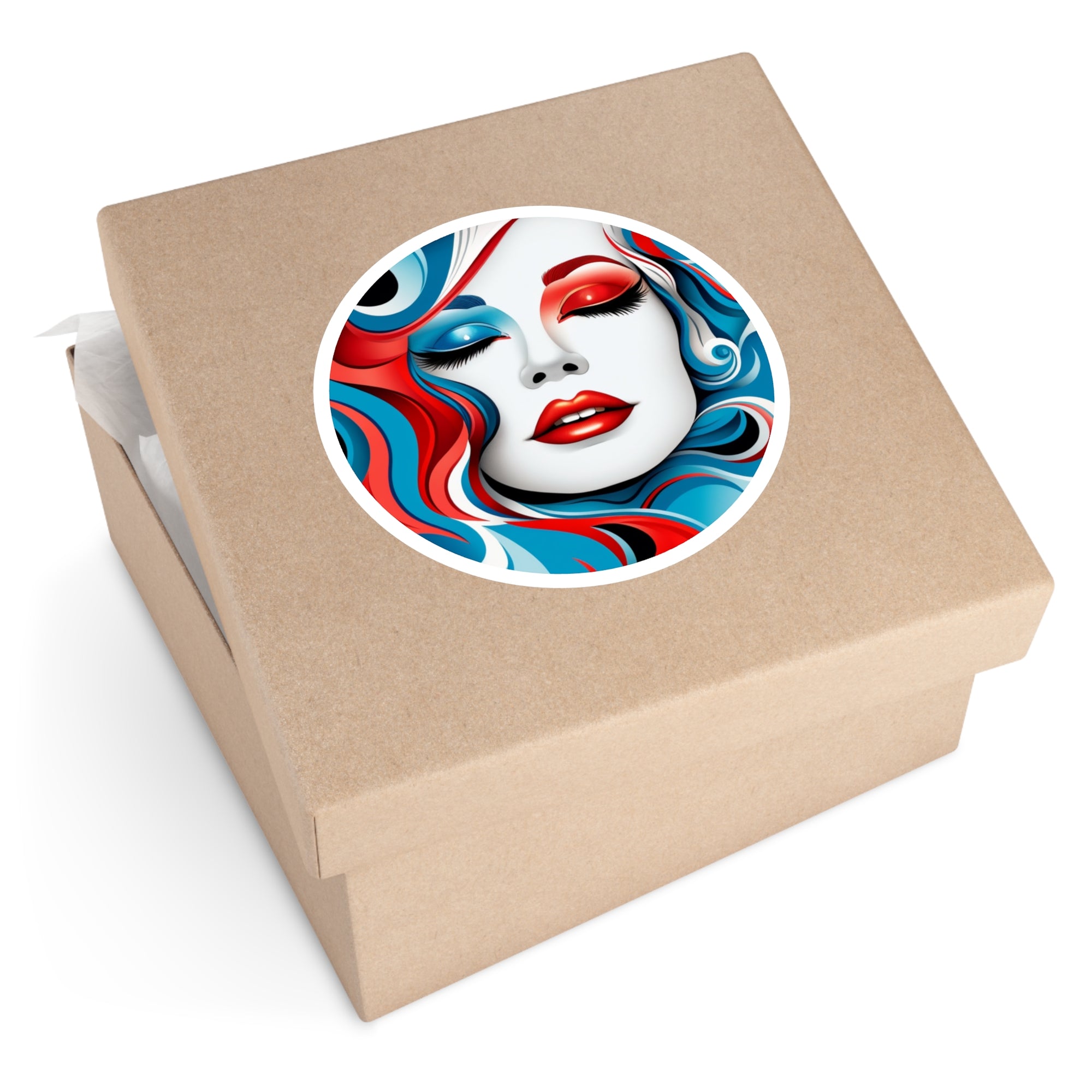 Surreal Makeup Art Sticker, Modern Vector Design, Bold Beauty Style, Artistic Gift