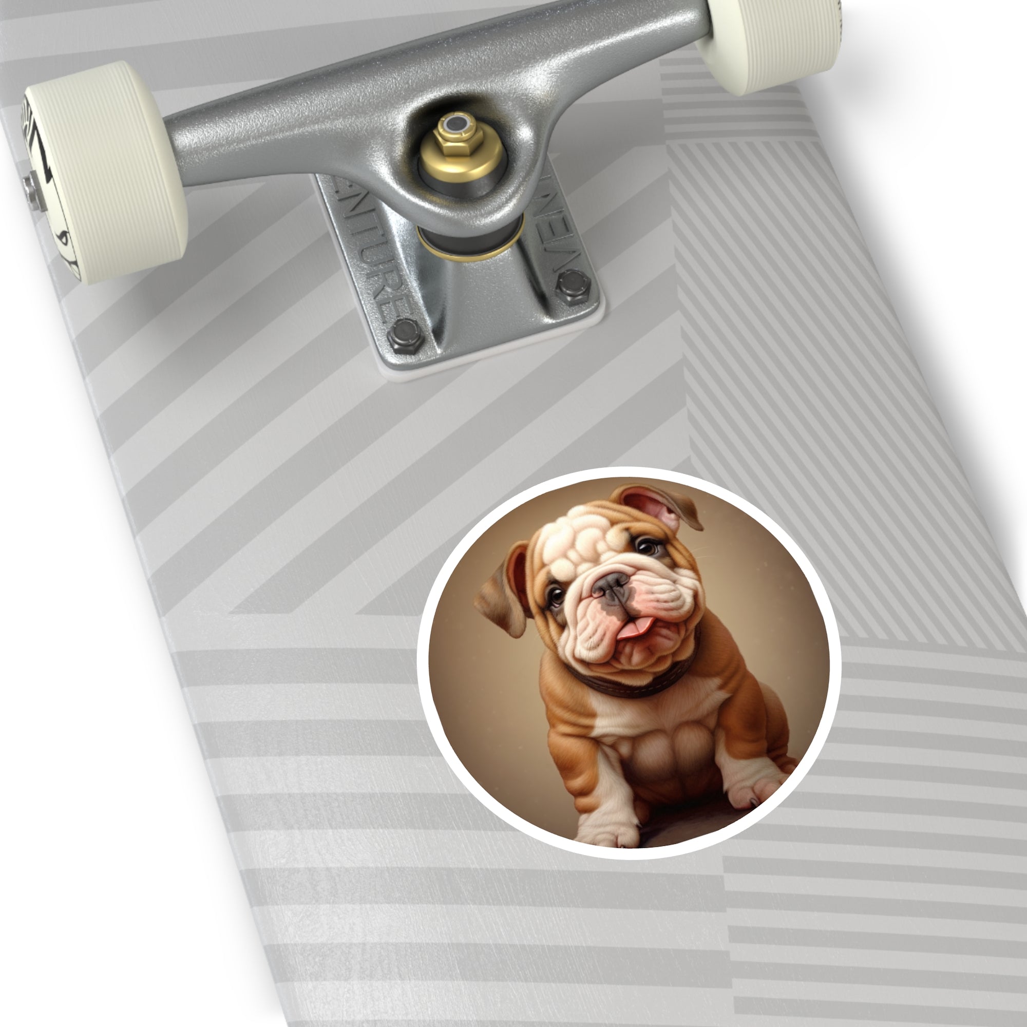 Bulldog Puppy, Photorealistic Sticker, Laptop Decal, Gift for Dog Lovers