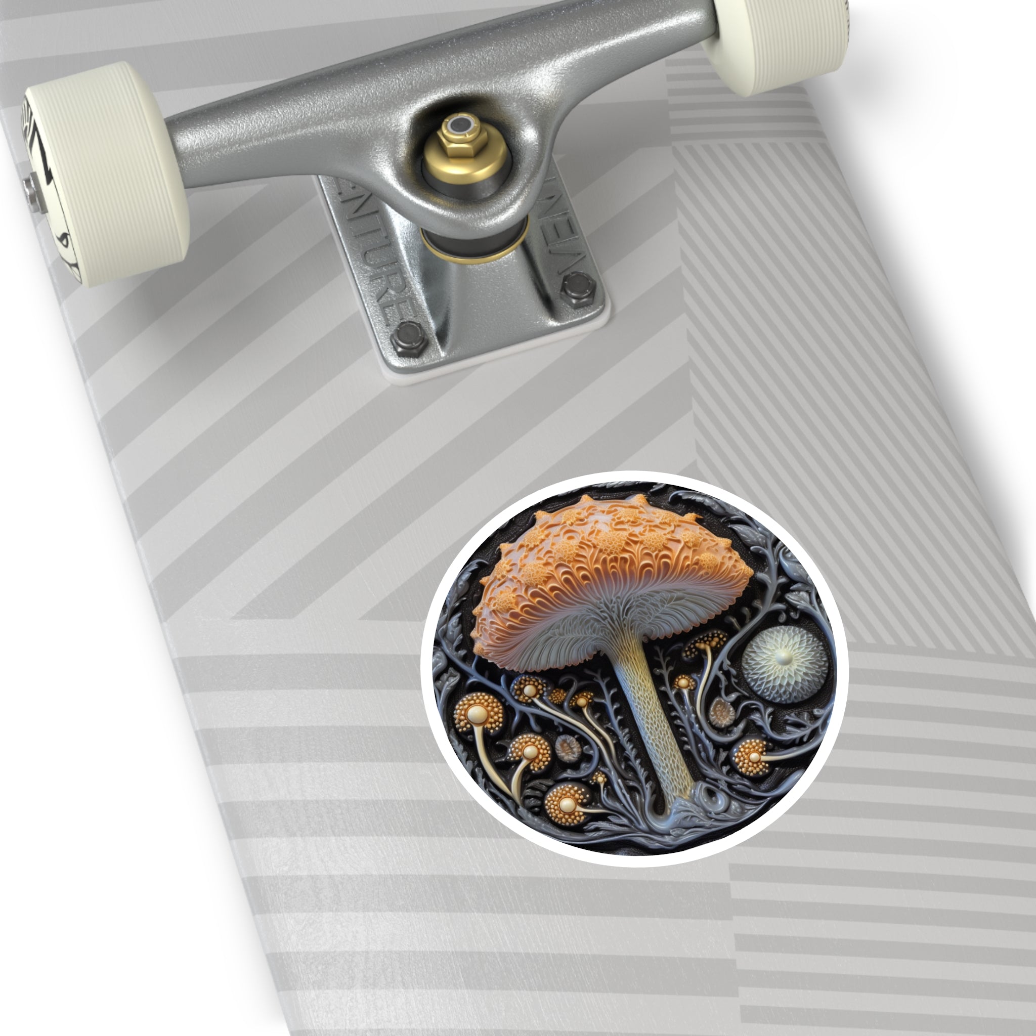 Mushroom Medallion, Fantasy Art Sticker, Laptop Decal, Dreamcore Gift