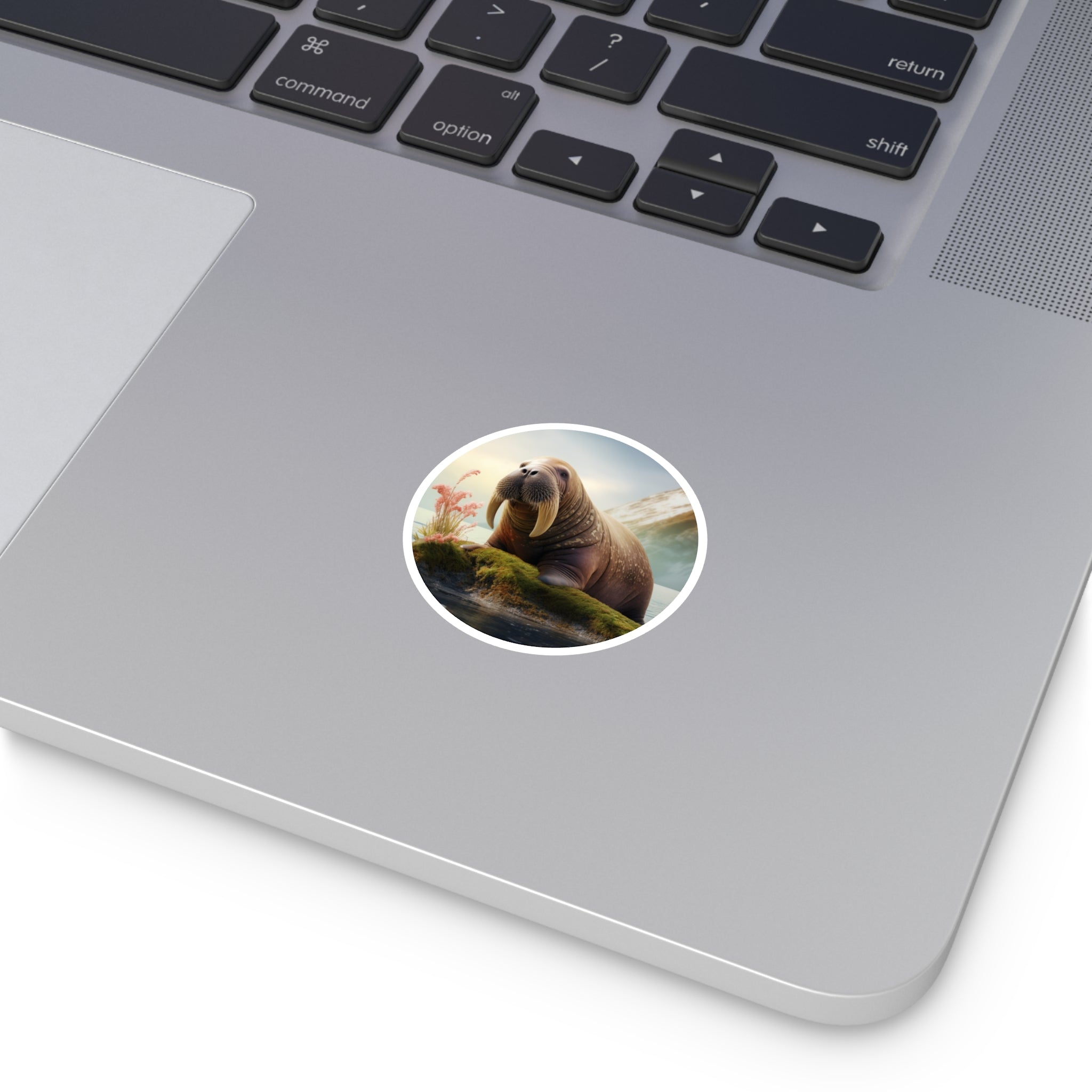 Walrus on Shore, Arctic Animal Sticker, Realistic Wildlife Design, Nature Art