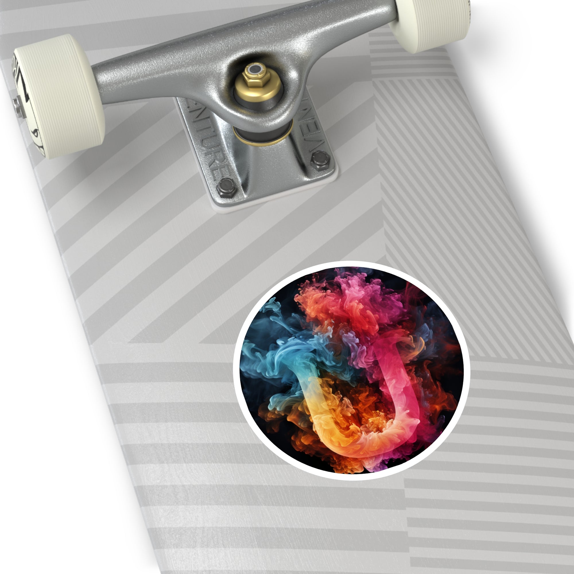 Letter U Smoke Art, Colorful Design Sticker, Vibrant Decor