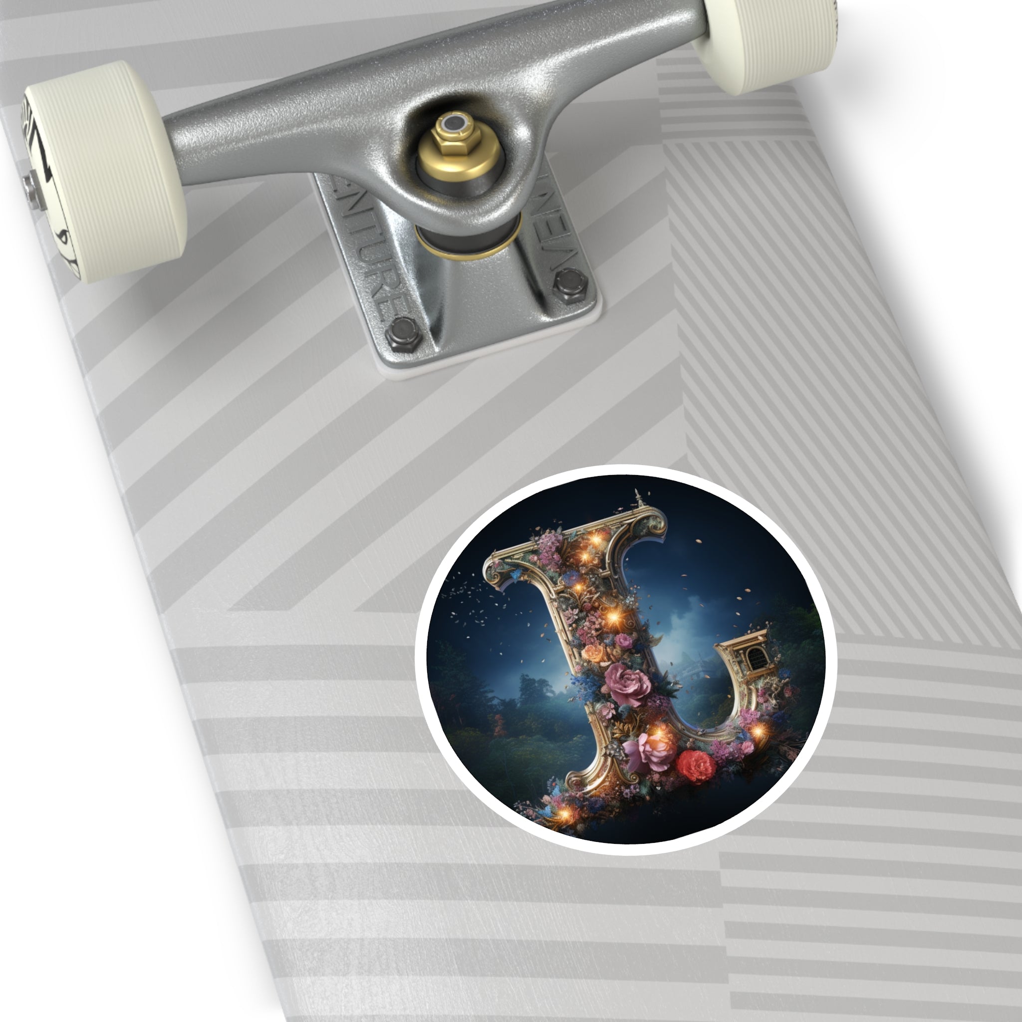 Letter U Fantasy Design, Enchanted World Sticker, Artistic Decor