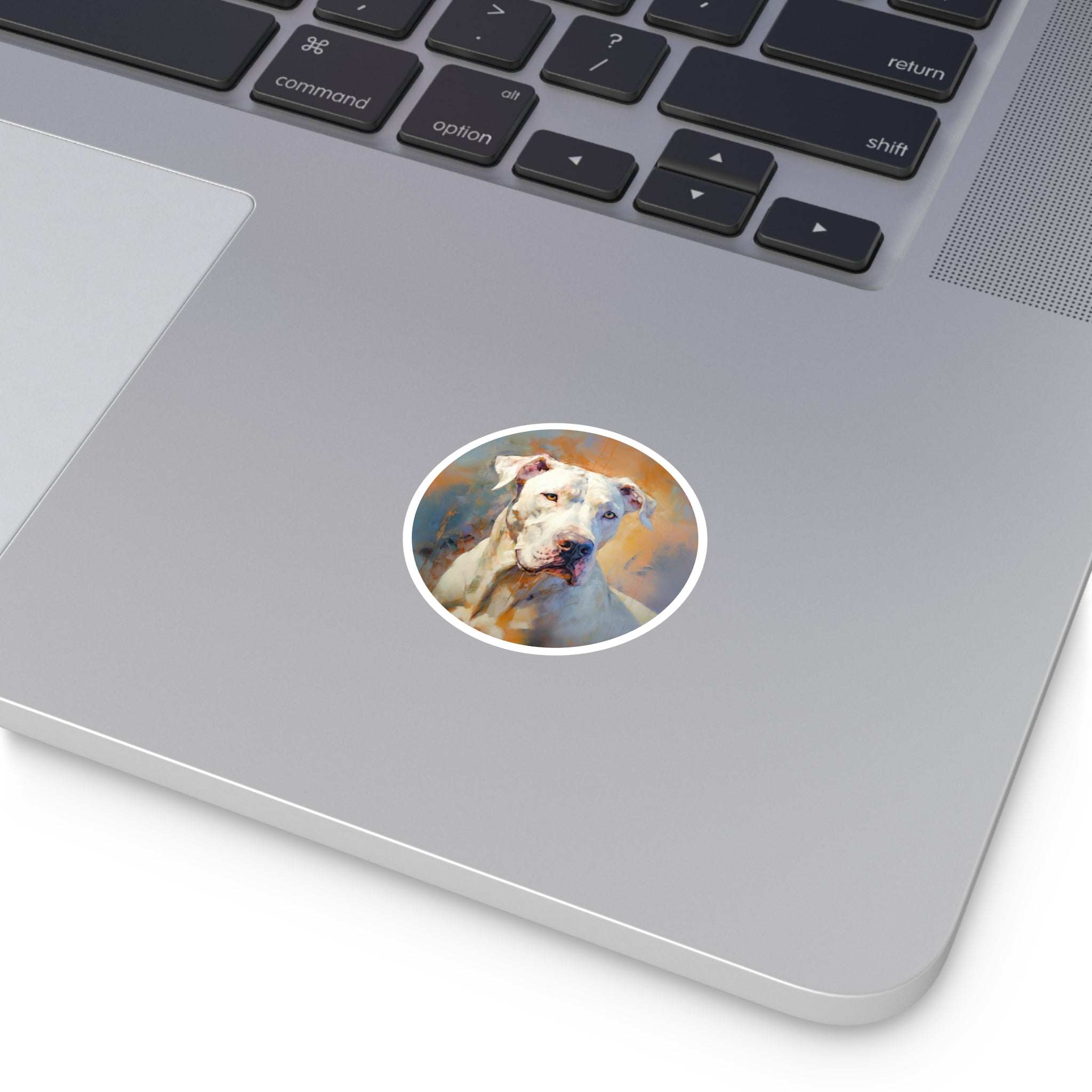 Dogo Argentino Sticker, Painterly Dog Art, Modern Pet Portrait